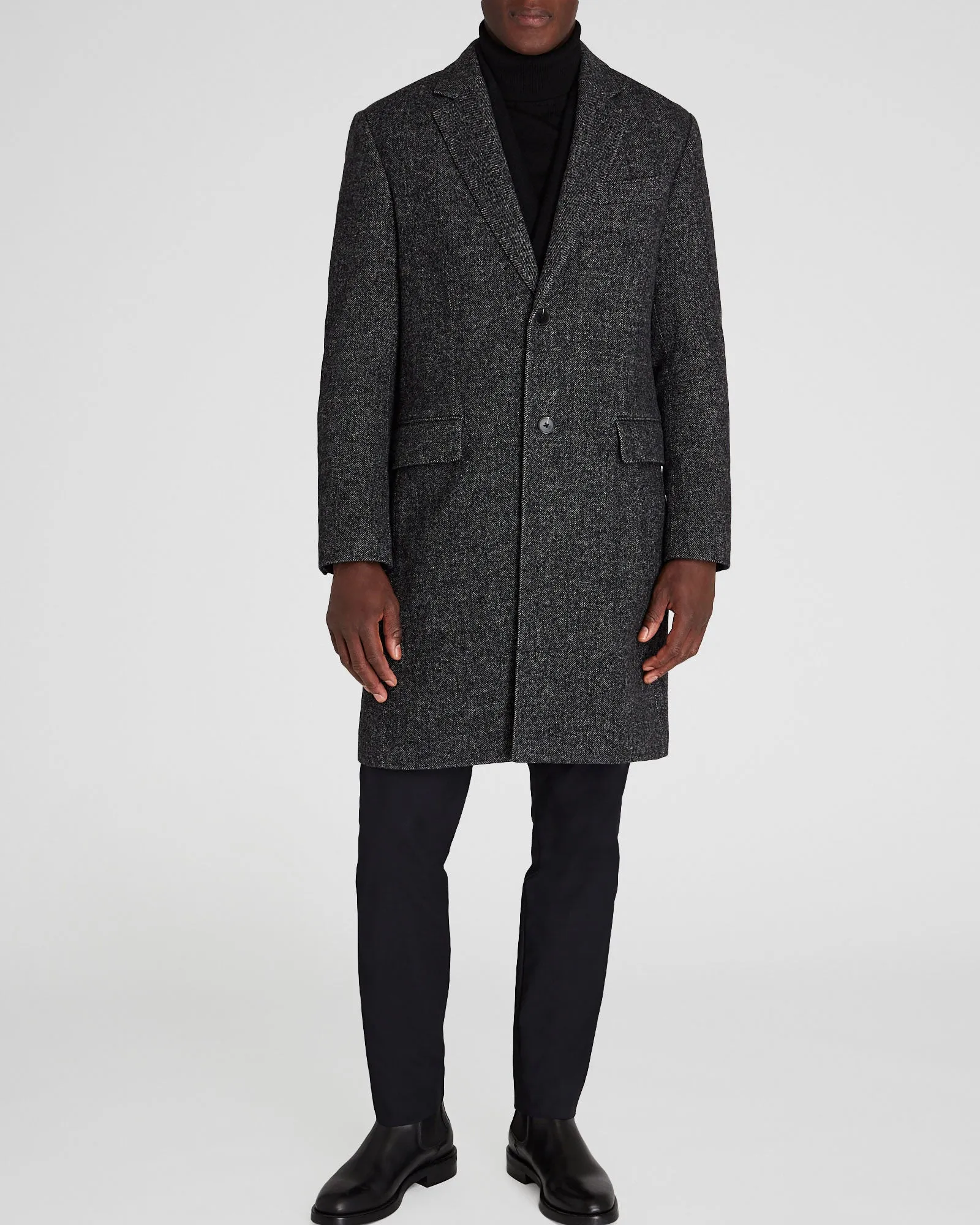 Textured Wool Blend Herringbone Coat sold by Club Monaco product image thumbnail 4