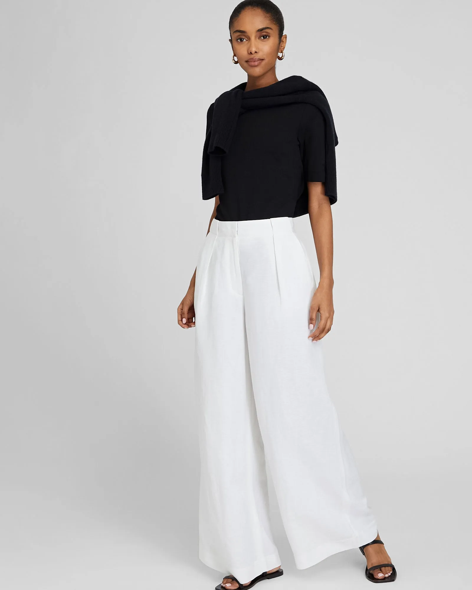 Wide Leg Linen Blend Trouser sold by Club Monaco product image thumbnail 4