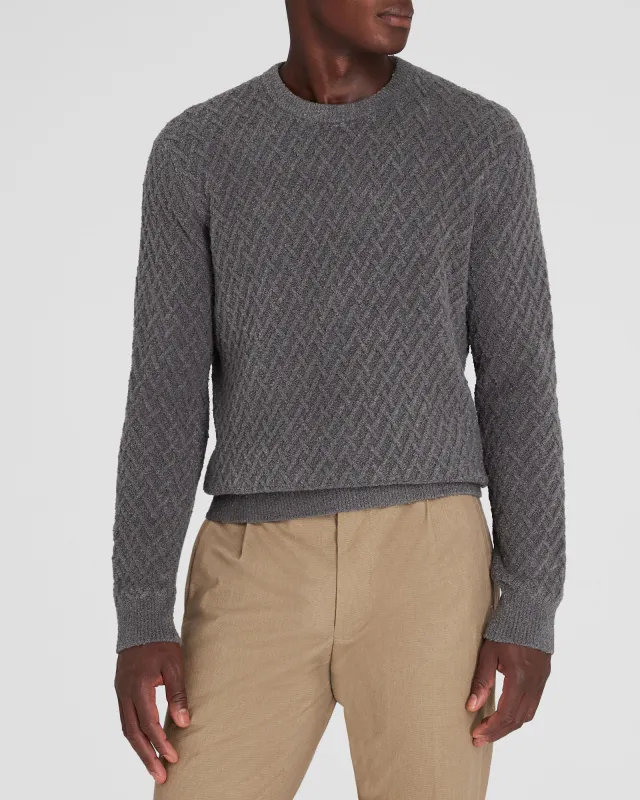 Bouclé Half-Diamond Crewneck sold by Club Monaco