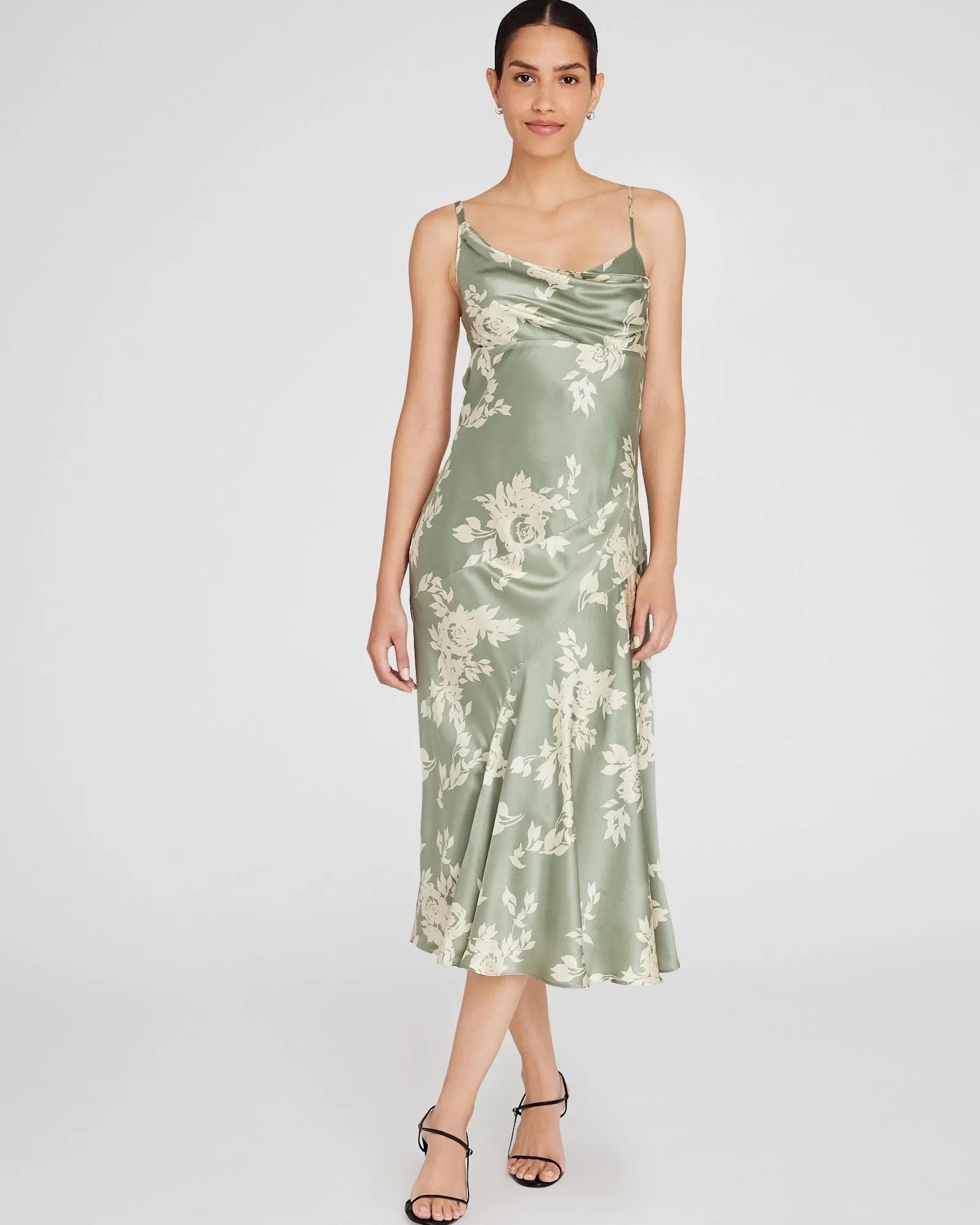 Drape Shoulder Silk Maxi Dress sold by Club Monaco product image thumbnail 4