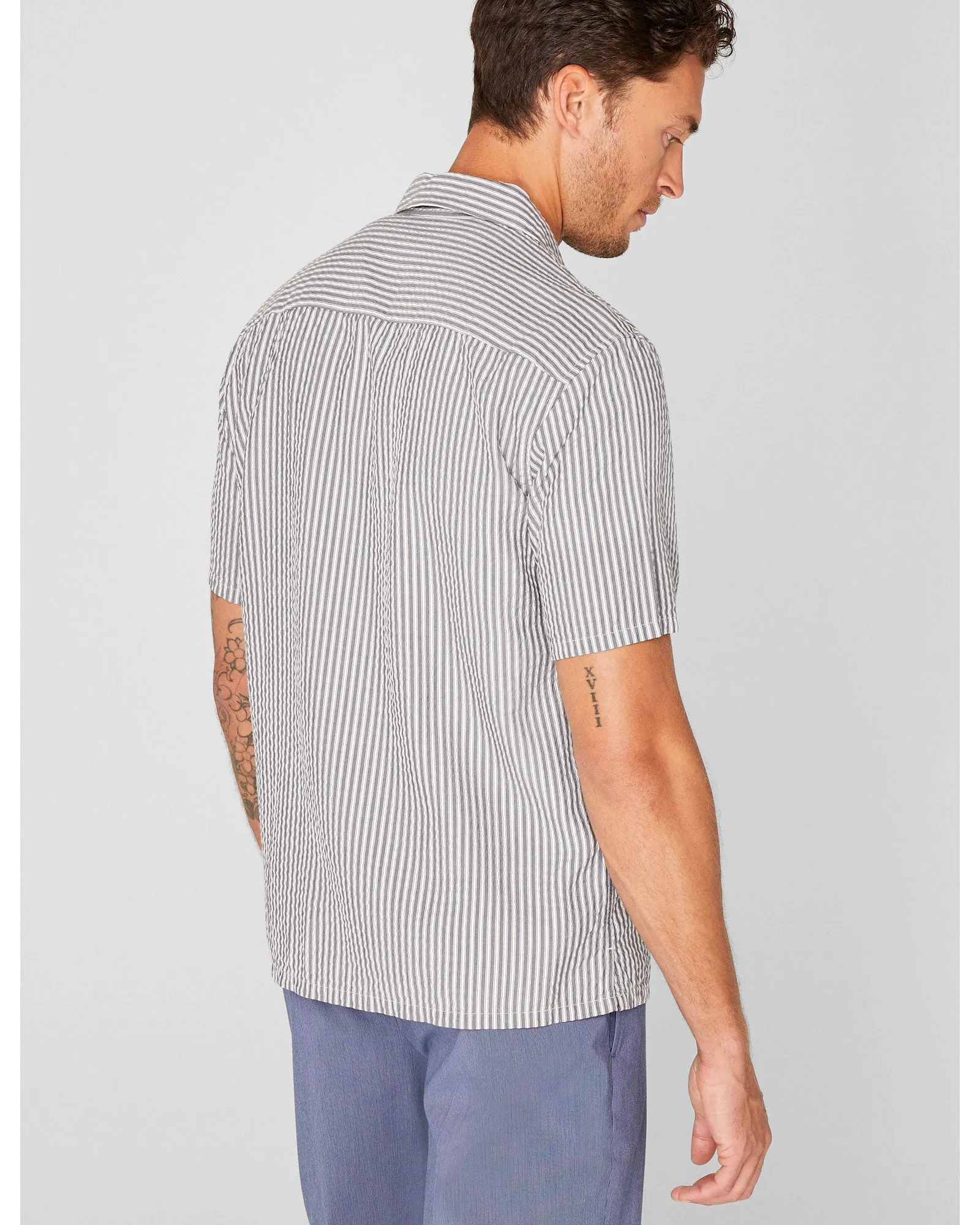Short Sleeve Camp Collar Seersucker Shirt sold by Club Monaco product image thumbnail 2