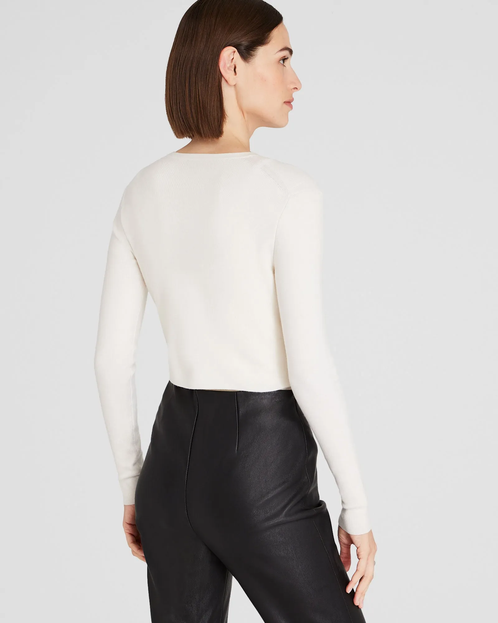 Merino Rib Cropped Cardigan sold by Club Monaco product image thumbnail 4