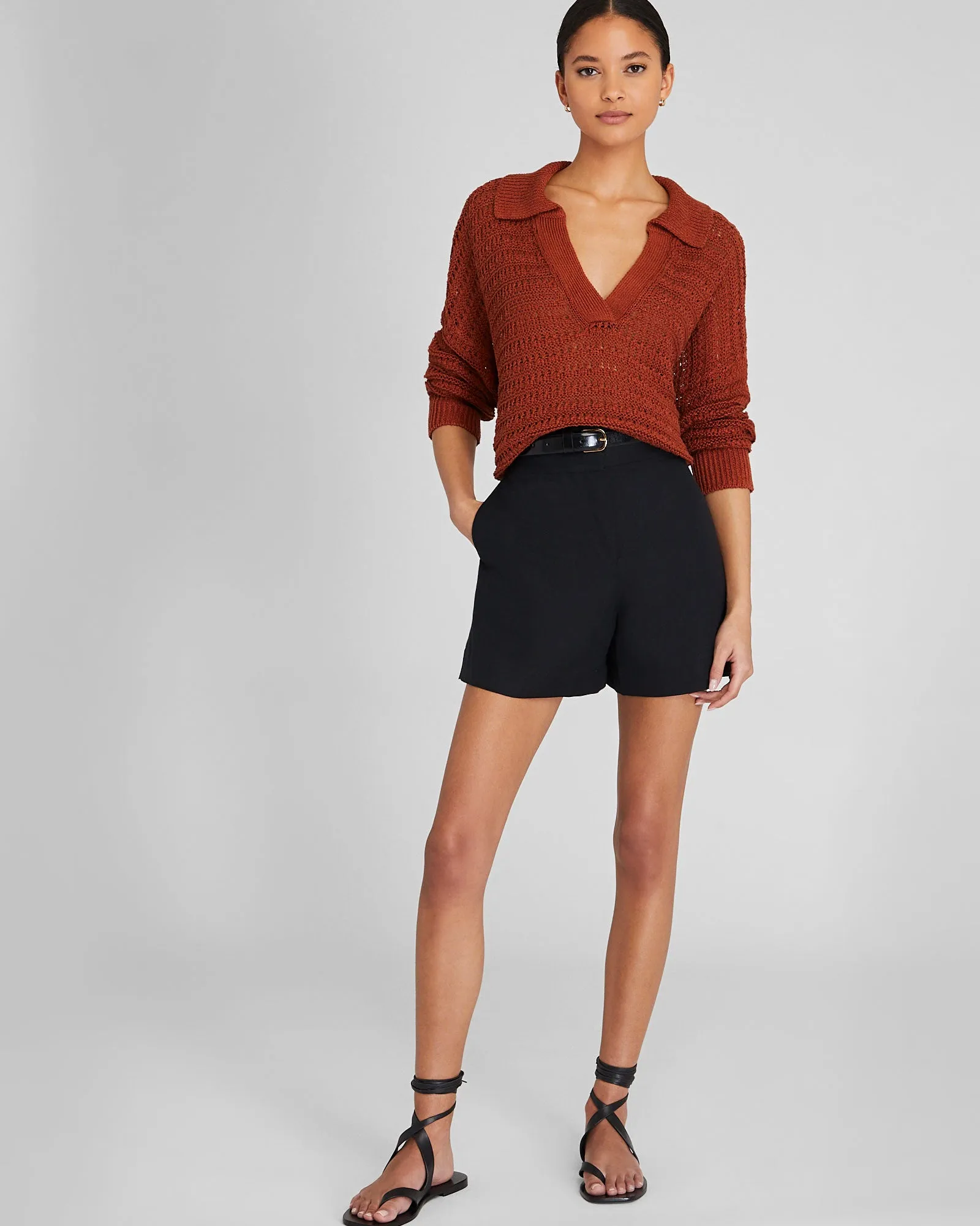 Mixed Stitch Oversized Johnny Collar Sweater sold by Club Monaco product image thumbnail 2