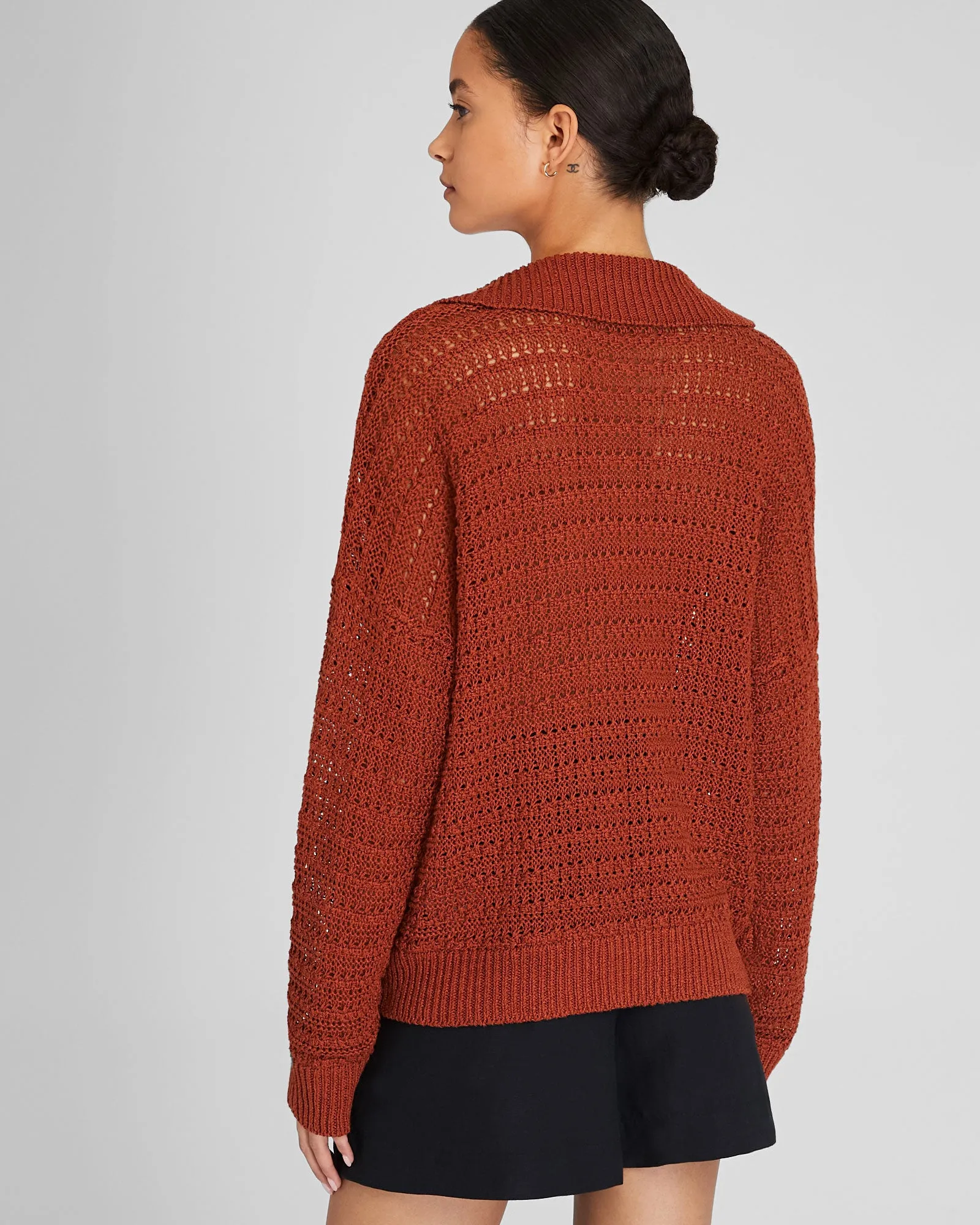 Mixed Stitch Oversized Johnny Collar Sweater sold by Club Monaco product image thumbnail 3