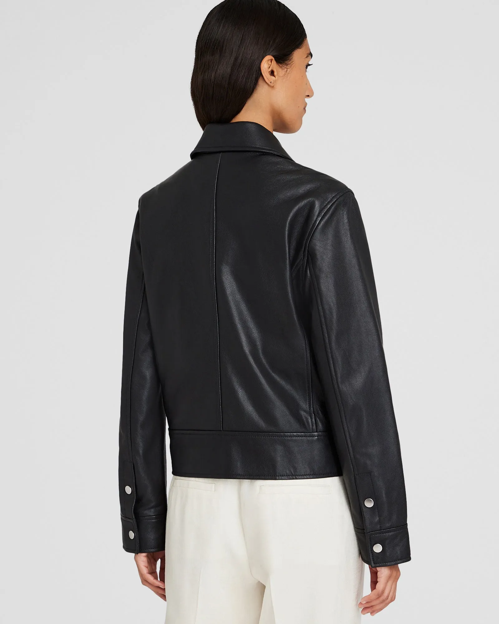Zip-Front Leather Jacket sold by Club Monaco product image thumbnail 3