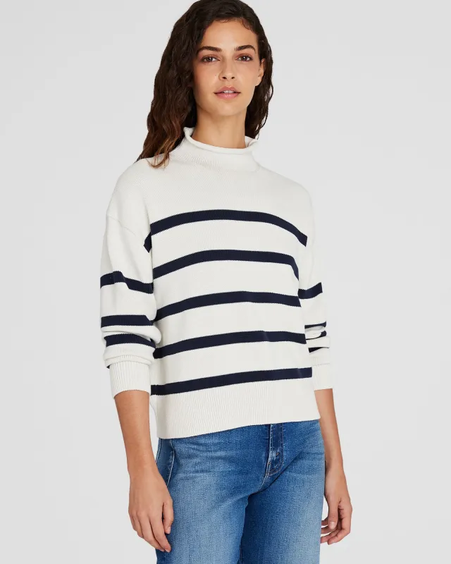 Striped Nautical Mockneck Sweater sold by Club Monaco