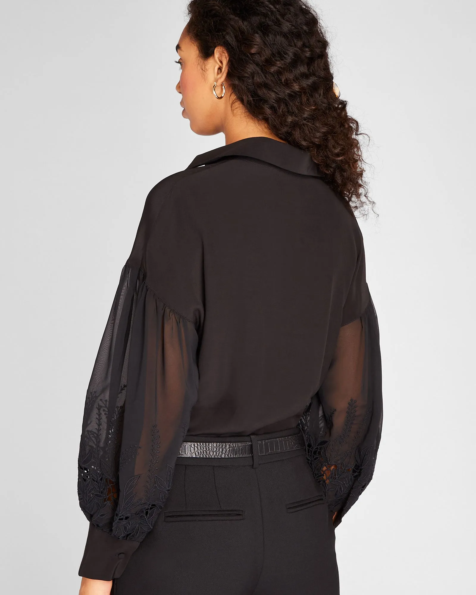 Embroidered Balloon Sleeve Blouse sold by Club Monaco product image thumbnail 2