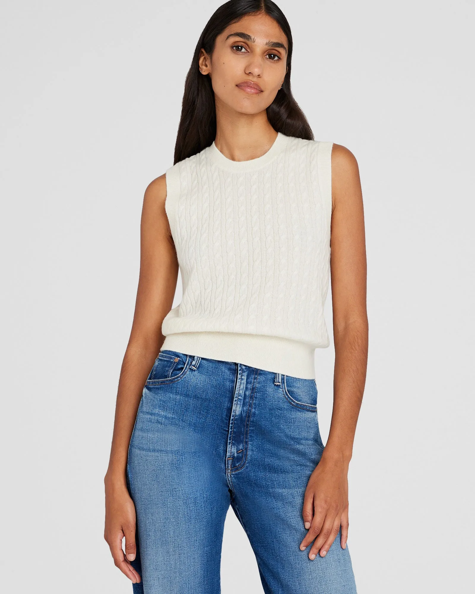 Cashmere Mini Cable Shell sold by Club Monaco