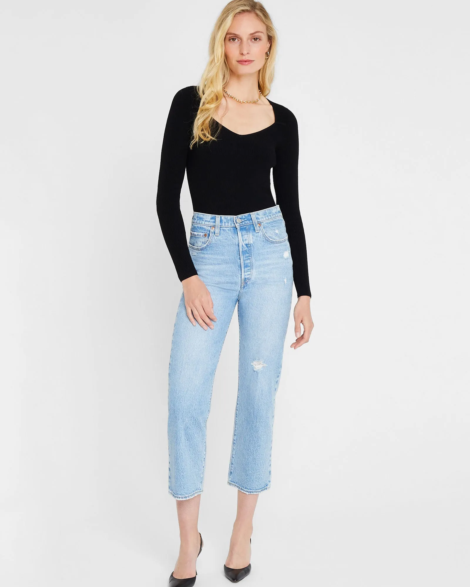 Shrug Neck Rib Sweater sold by Club Monaco product image thumbnail 4