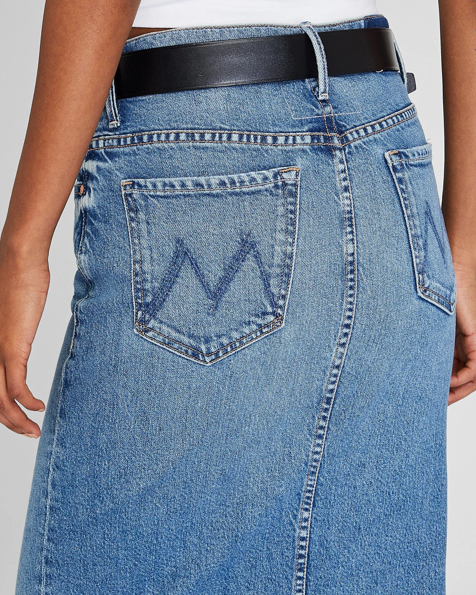 MOTHER The Split Second Denim Midi Skirt sold by Club Monaco product image thumbnail 4