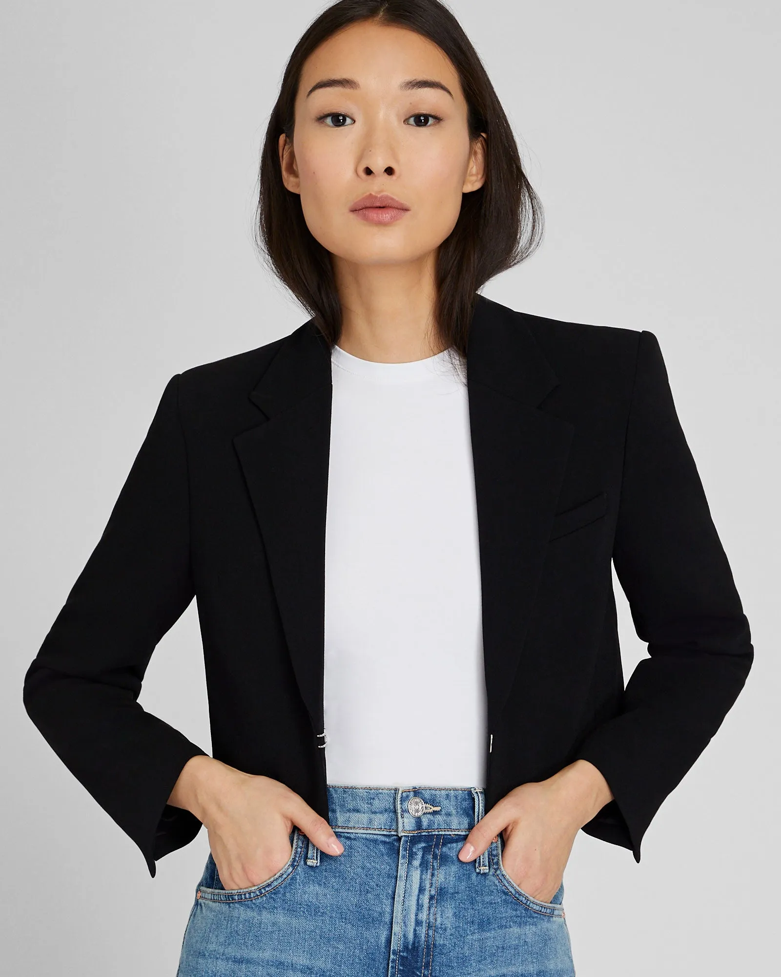 Cropped Crepe Blazer sold by Club Monaco