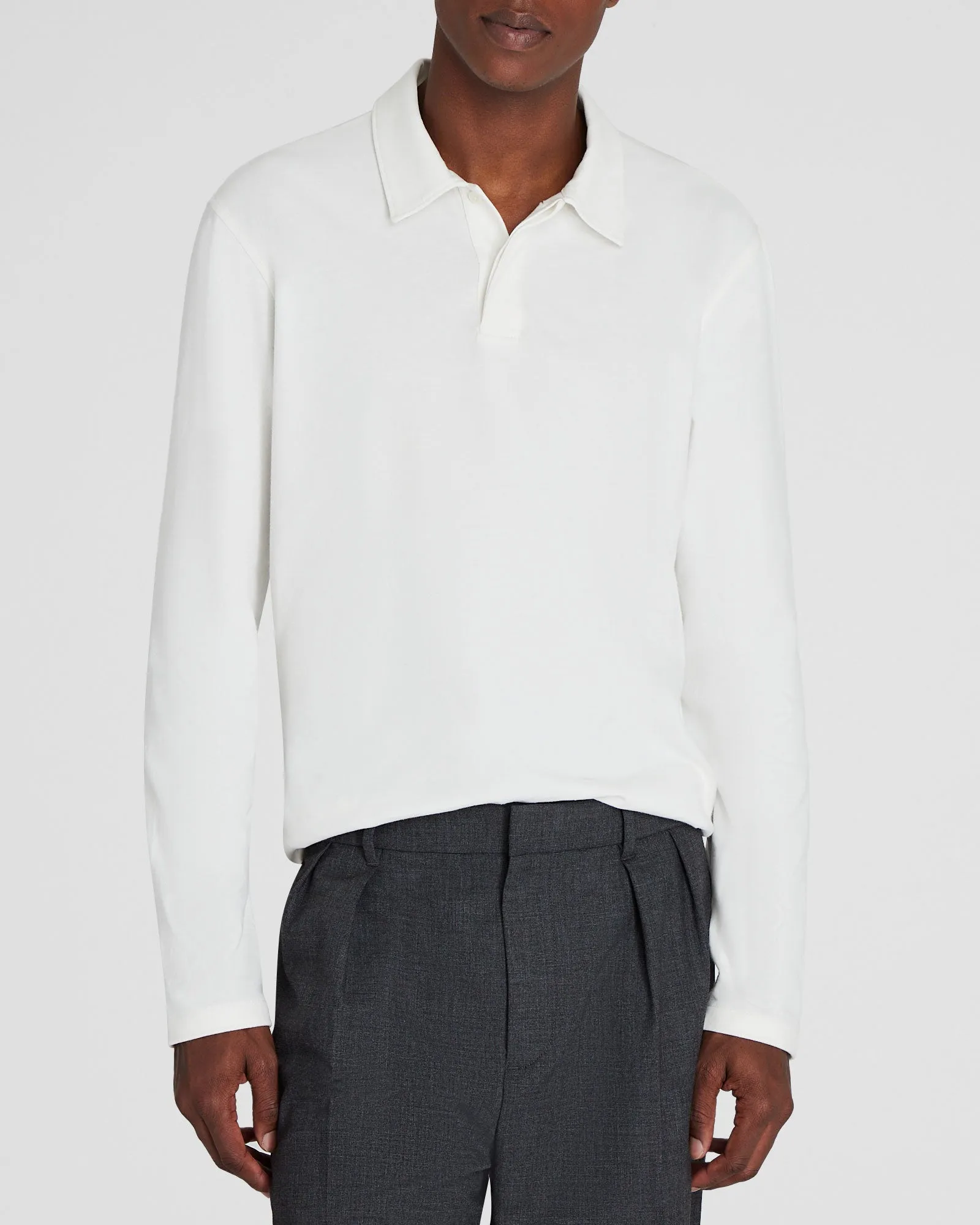 Long-Sleeve Brushed Cotton Polo sold by Club Monaco