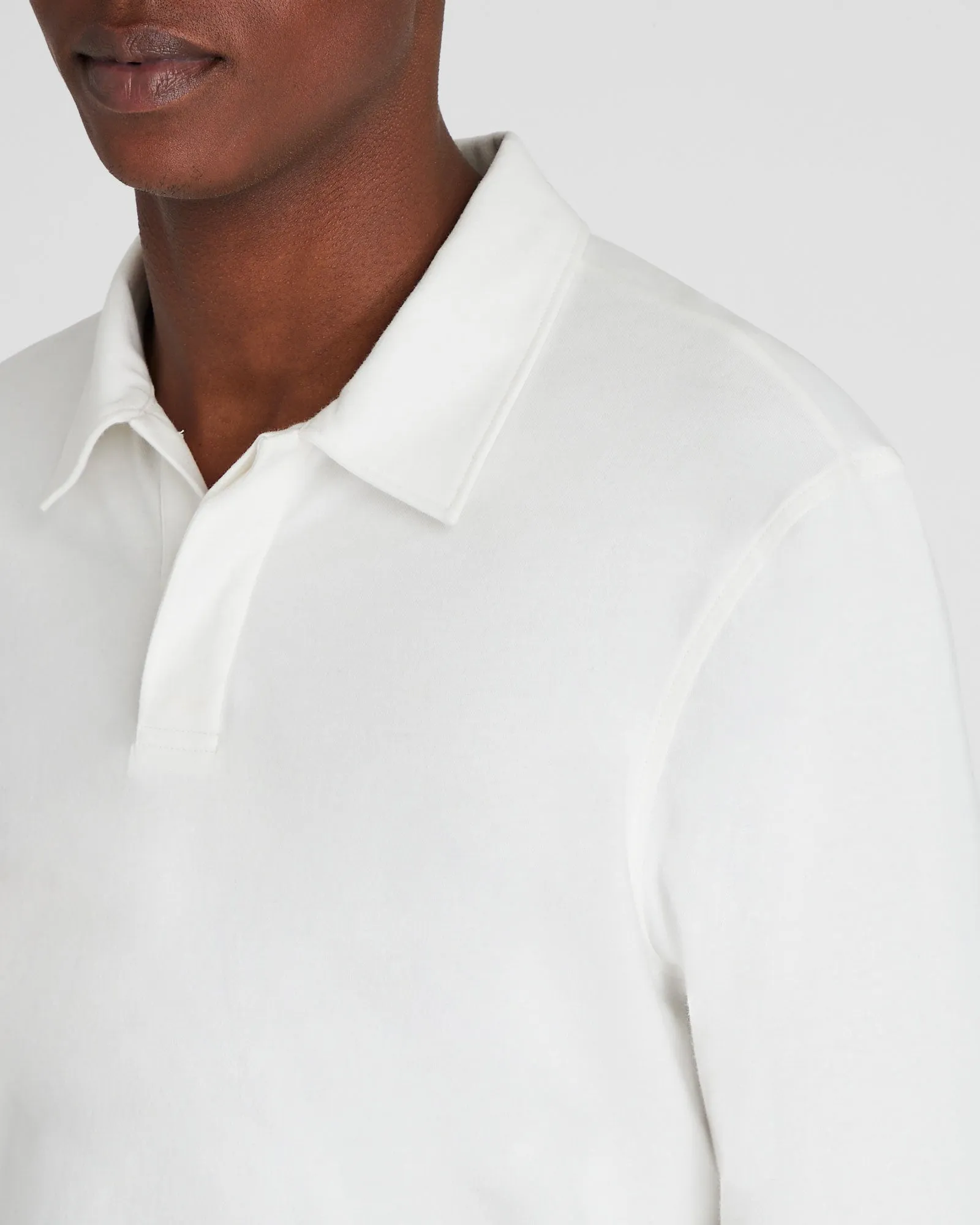 Long-Sleeve Brushed Cotton Polo sold by Club Monaco product image thumbnail 2