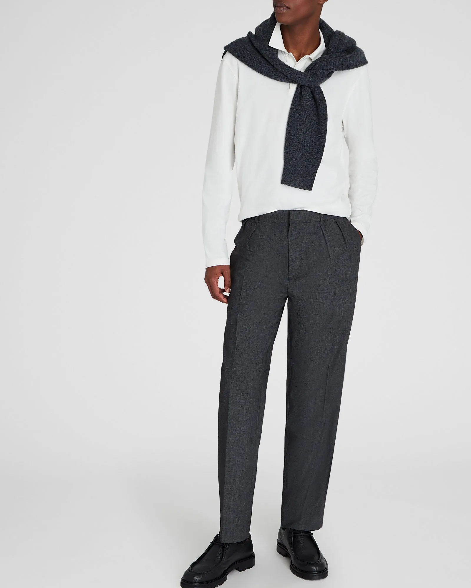 Long-Sleeve Brushed Cotton Polo sold by Club Monaco product image thumbnail 4