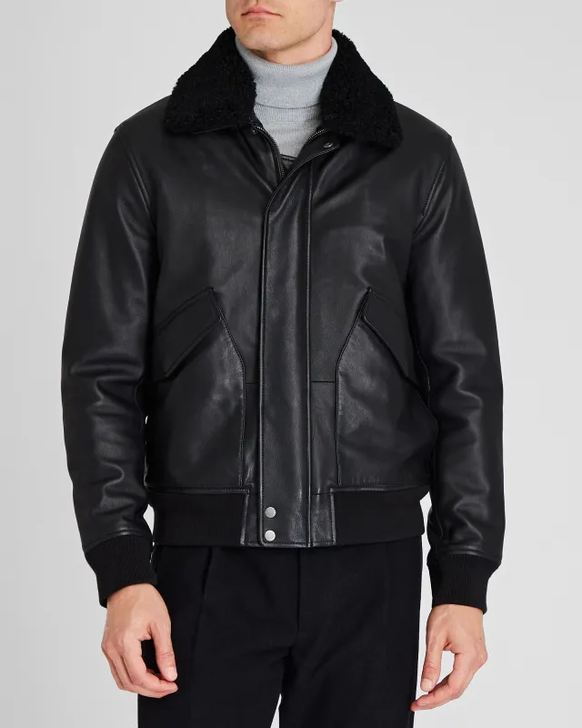 Shearling Padded Leather Bomber Jacket sold by Club Monaco