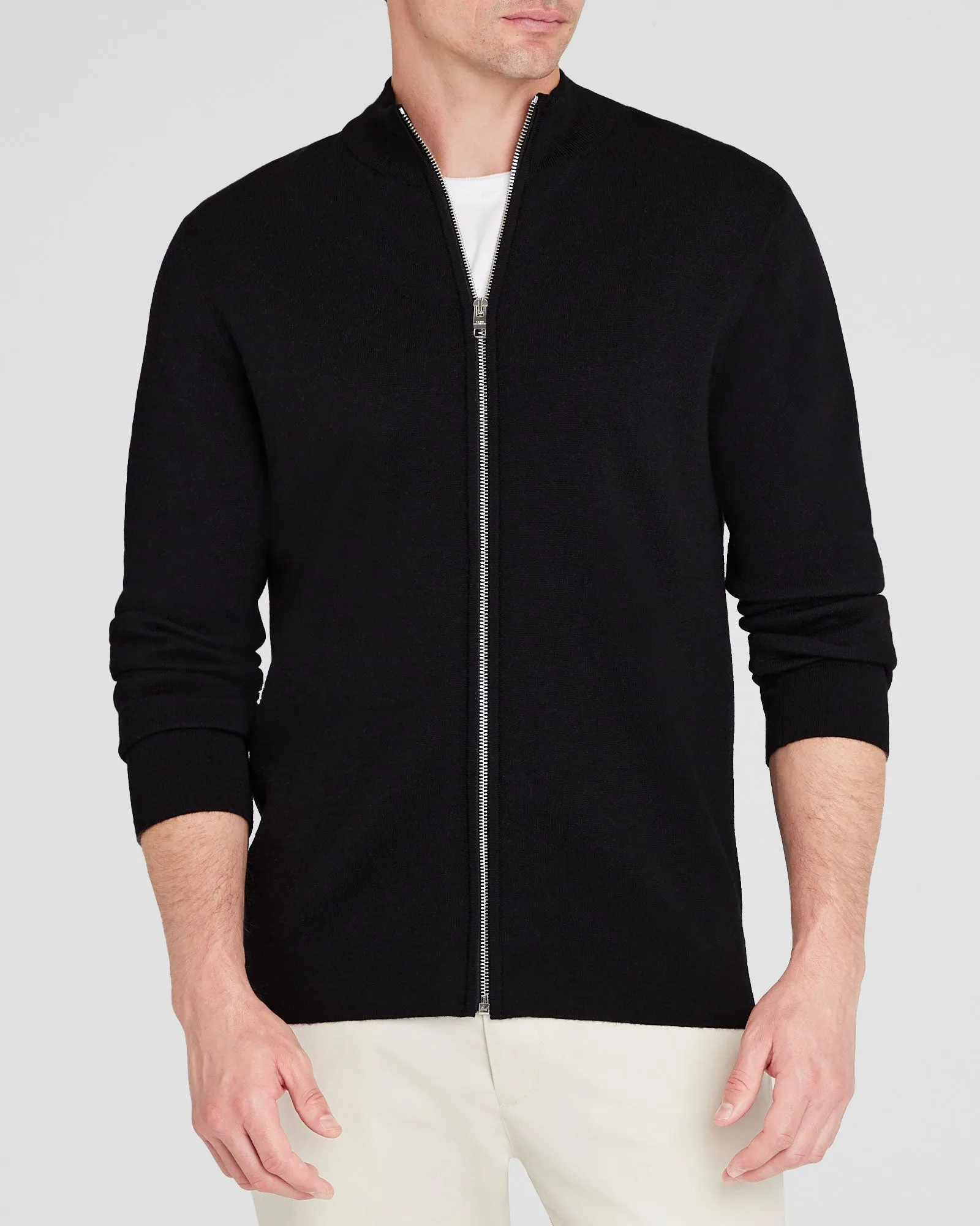 Double-Faced Merino Wool Full-Zip Sweater sold by Club Monaco