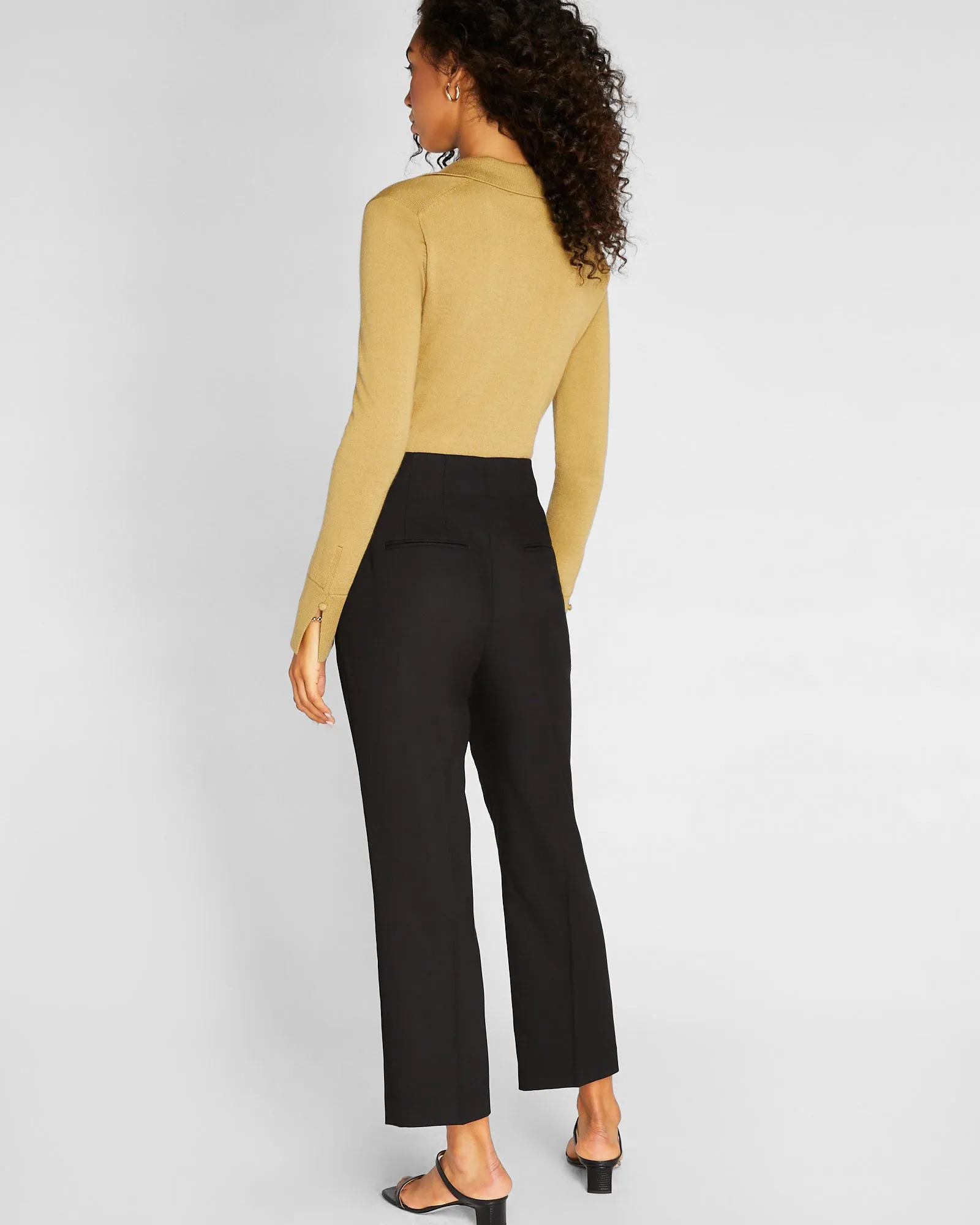 High-Rise Piqué Pintuck Trouser sold by Club Monaco product image thumbnail 2