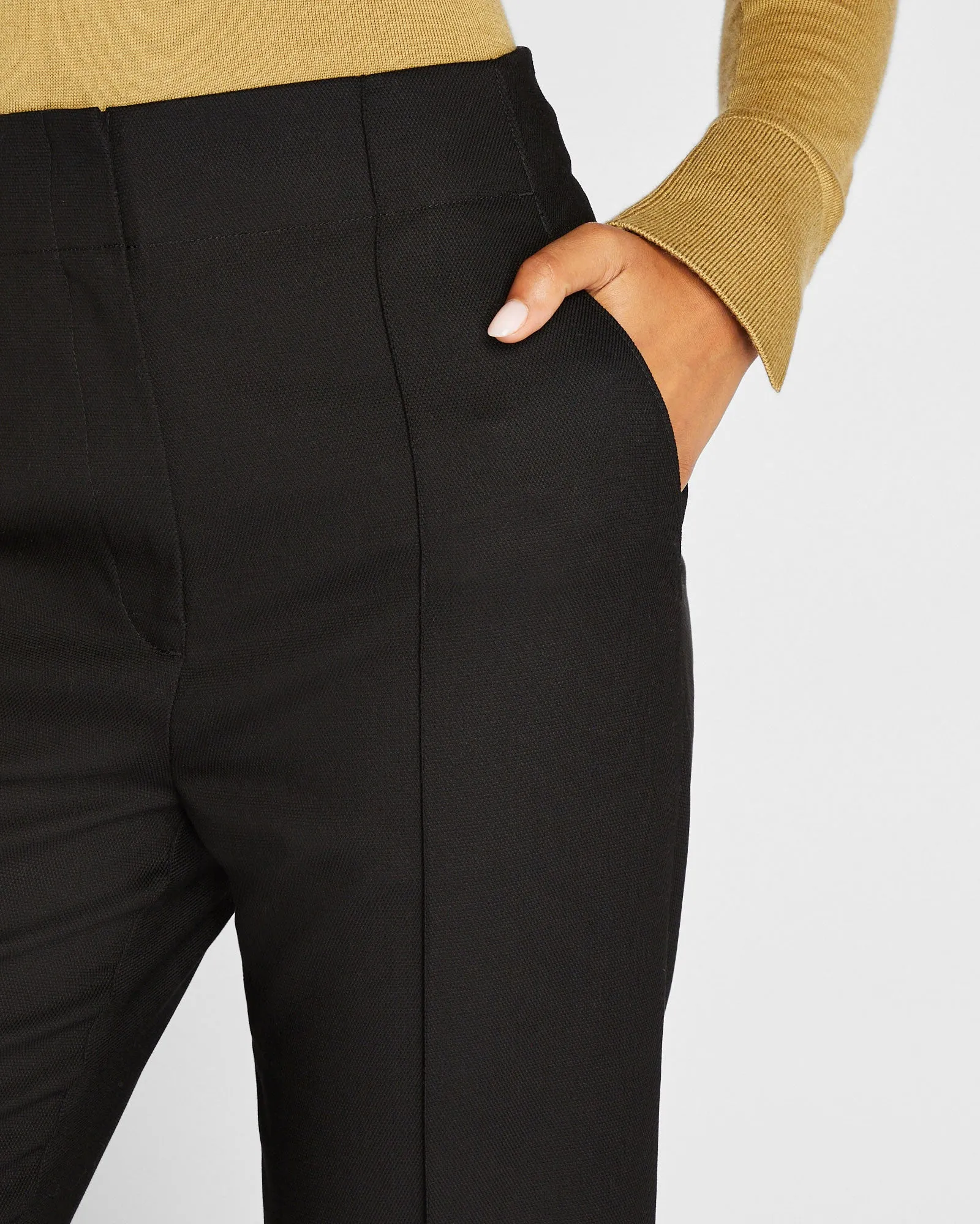 High-Rise Piqué Pintuck Trouser sold by Club Monaco product image thumbnail 3