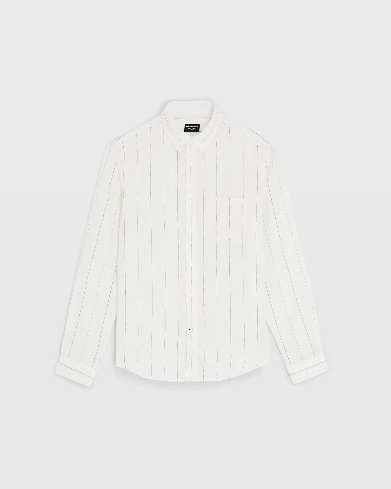 Long Sleeve Wide Stripe Linen Shirt sold by Club Monaco product image thumbnail 5