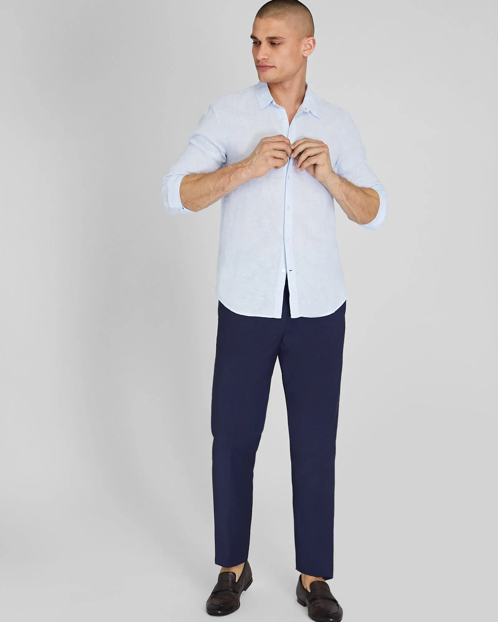 Carlo Bassetti Italian Linen Stripe Shirt sold by Club Monaco product image thumbnail 4