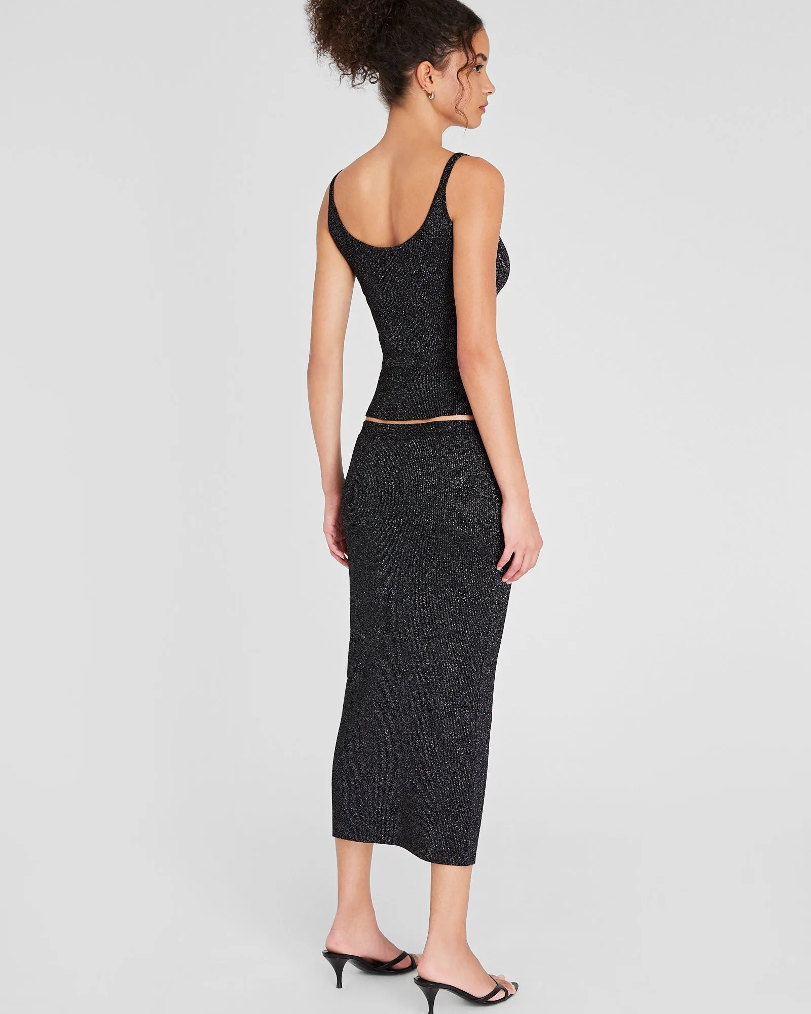 Metallic Ribbed-Knit Midi Skirt sold by Club Monaco product image thumbnail 3
