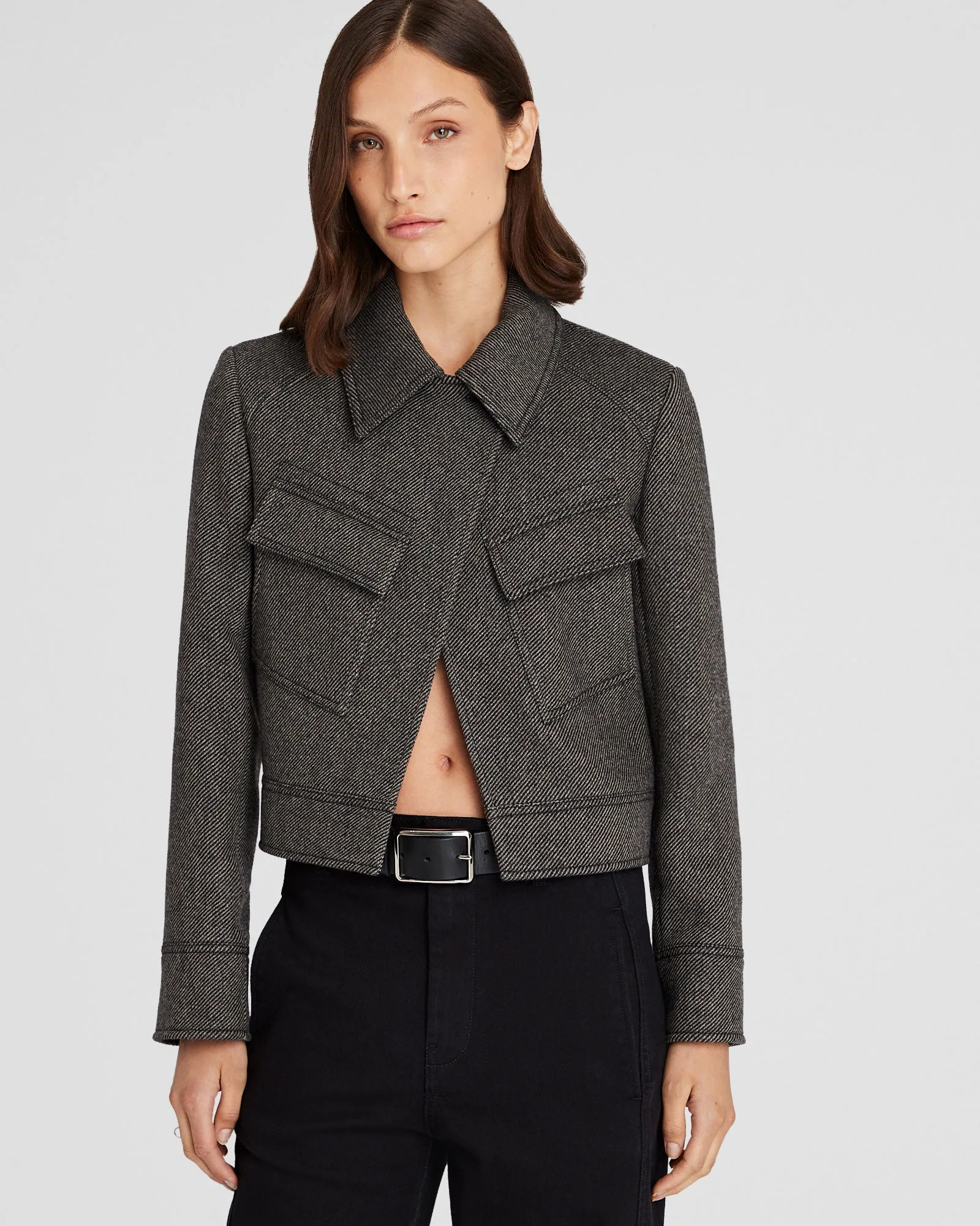 Cropped Wool Utility Jacket sold by Club Monaco
