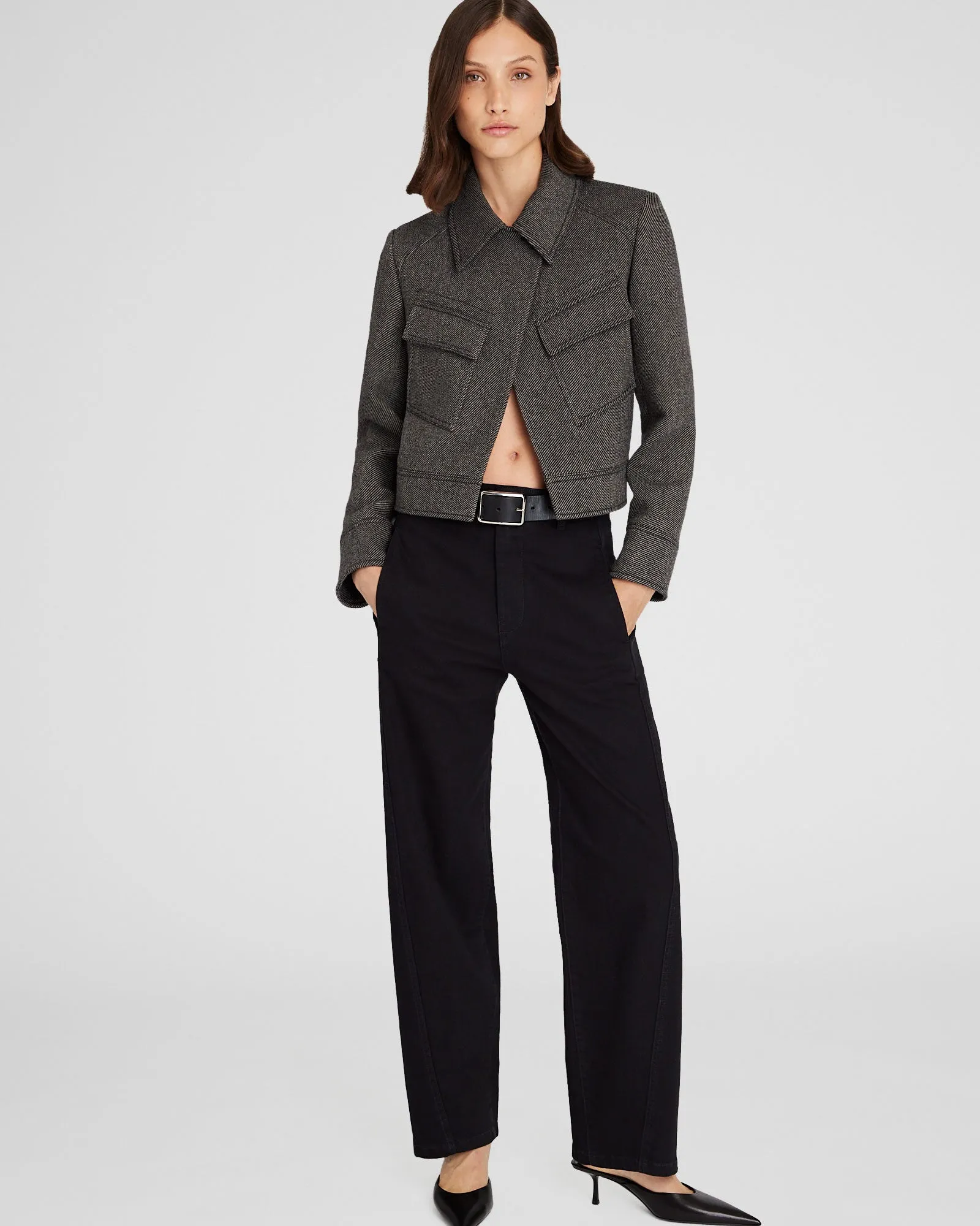 Cropped Wool Utility Jacket sold by Club Monaco product image thumbnail 2