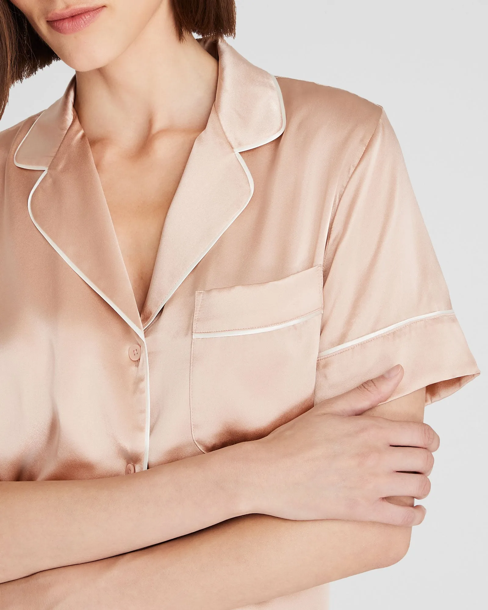 Silk Short-Sleeve Pajama Set sold by Club Monaco product image thumbnail 3