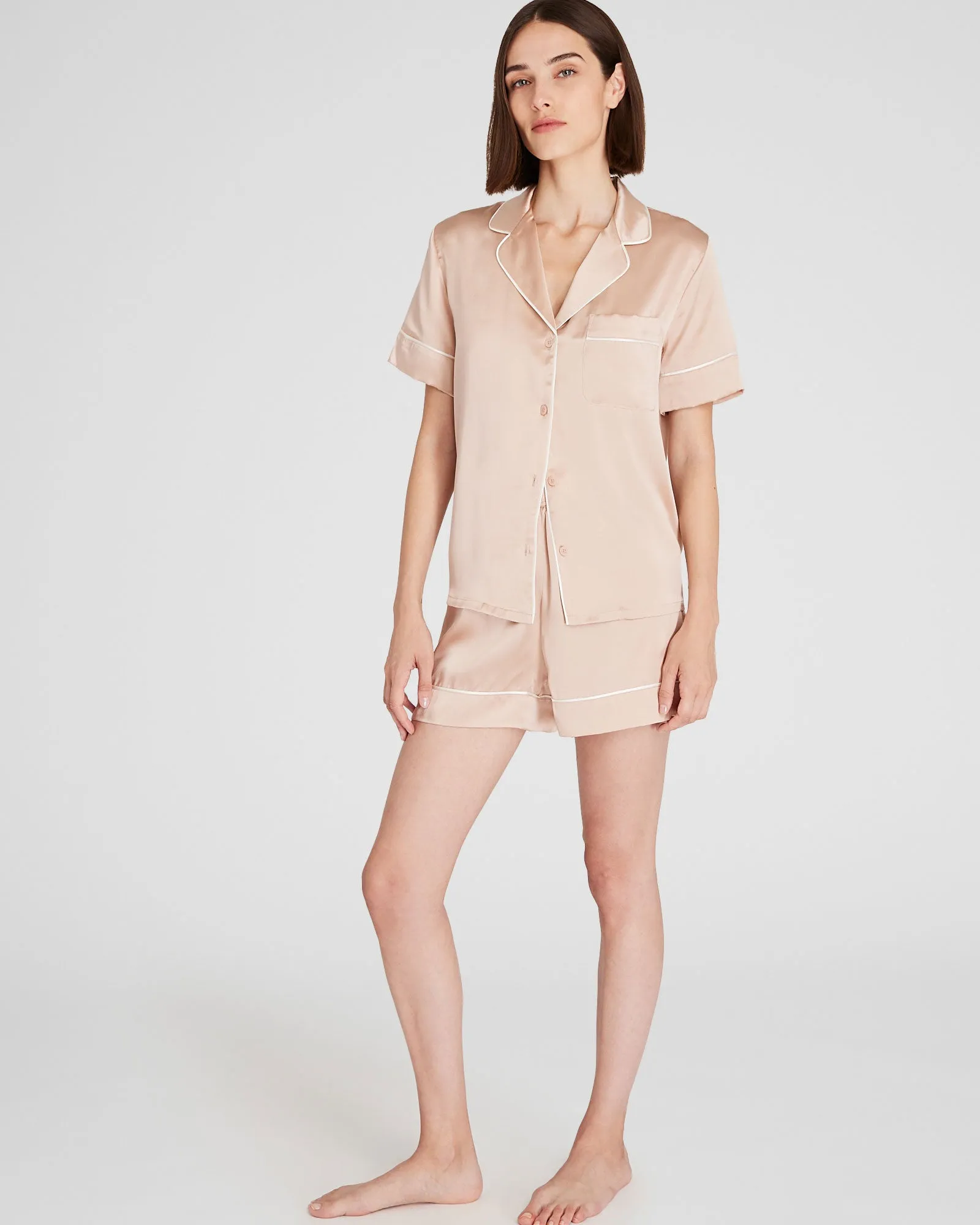 Silk Short-Sleeve Pajama Set sold by Club Monaco