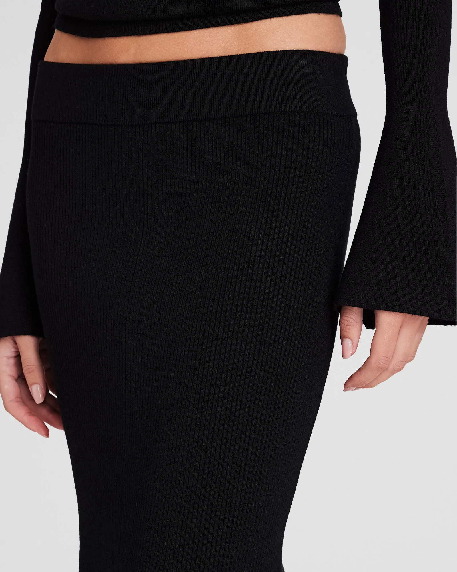 Fluted Knit Midi Skirt sold by Club Monaco product image thumbnail 4