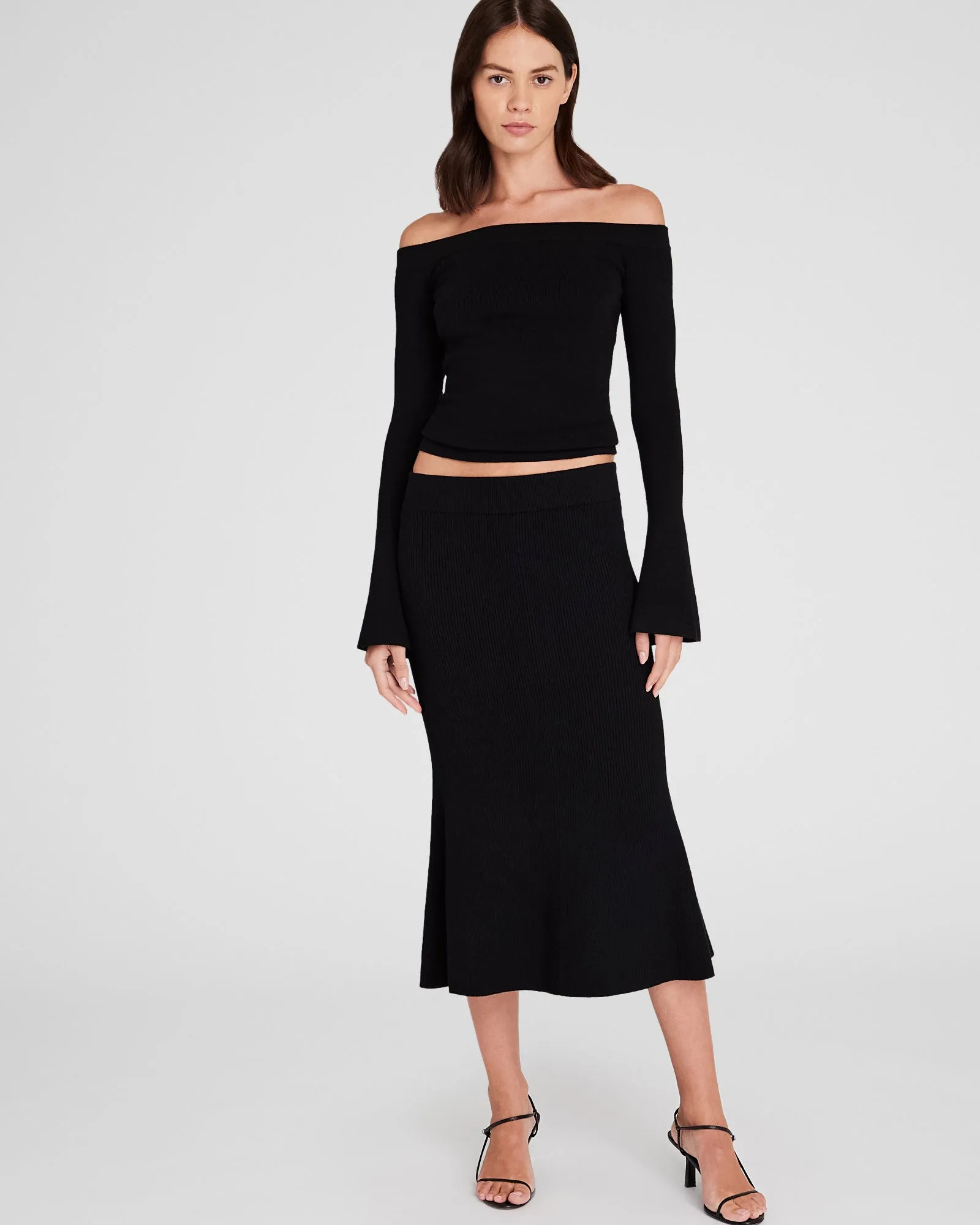 Fluted Knit Midi Skirt sold by Club Monaco