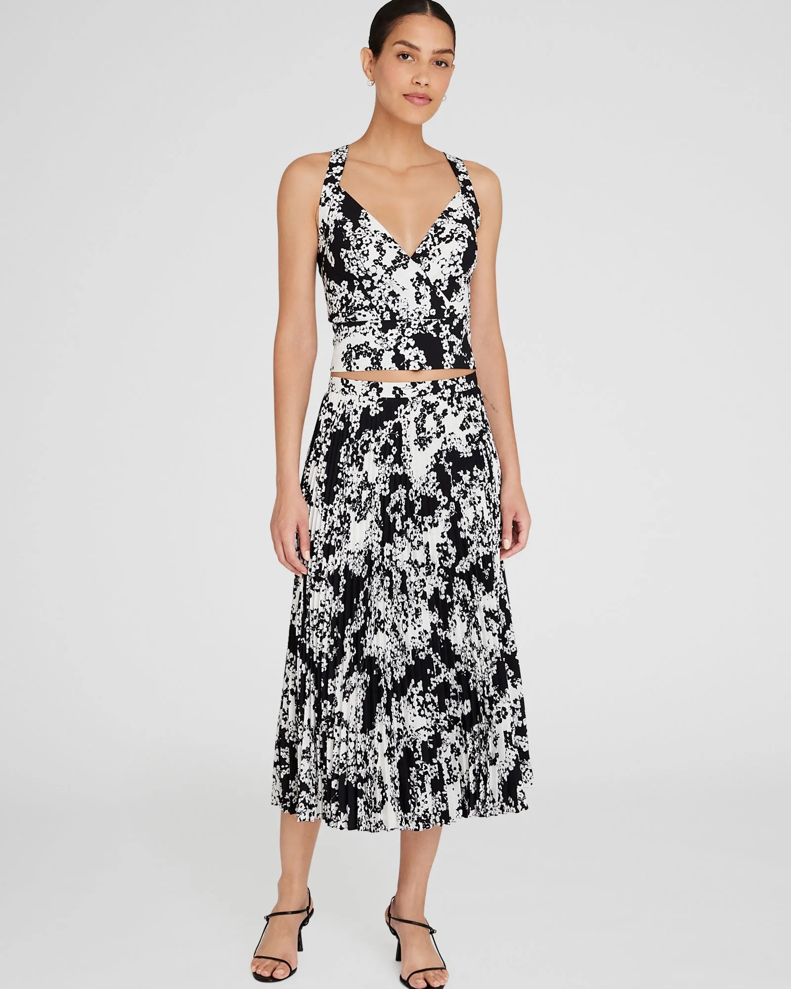 Floral Print Pleated Midi Skirt sold by Club Monaco product image thumbnail 4