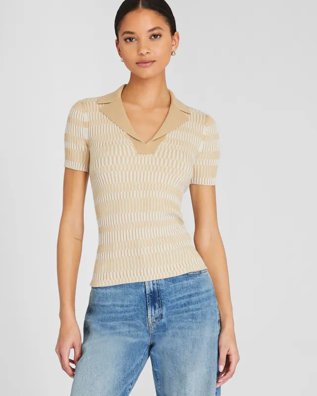 Ribbed Johnny Collar Sweater Tee sold by Club Monaco