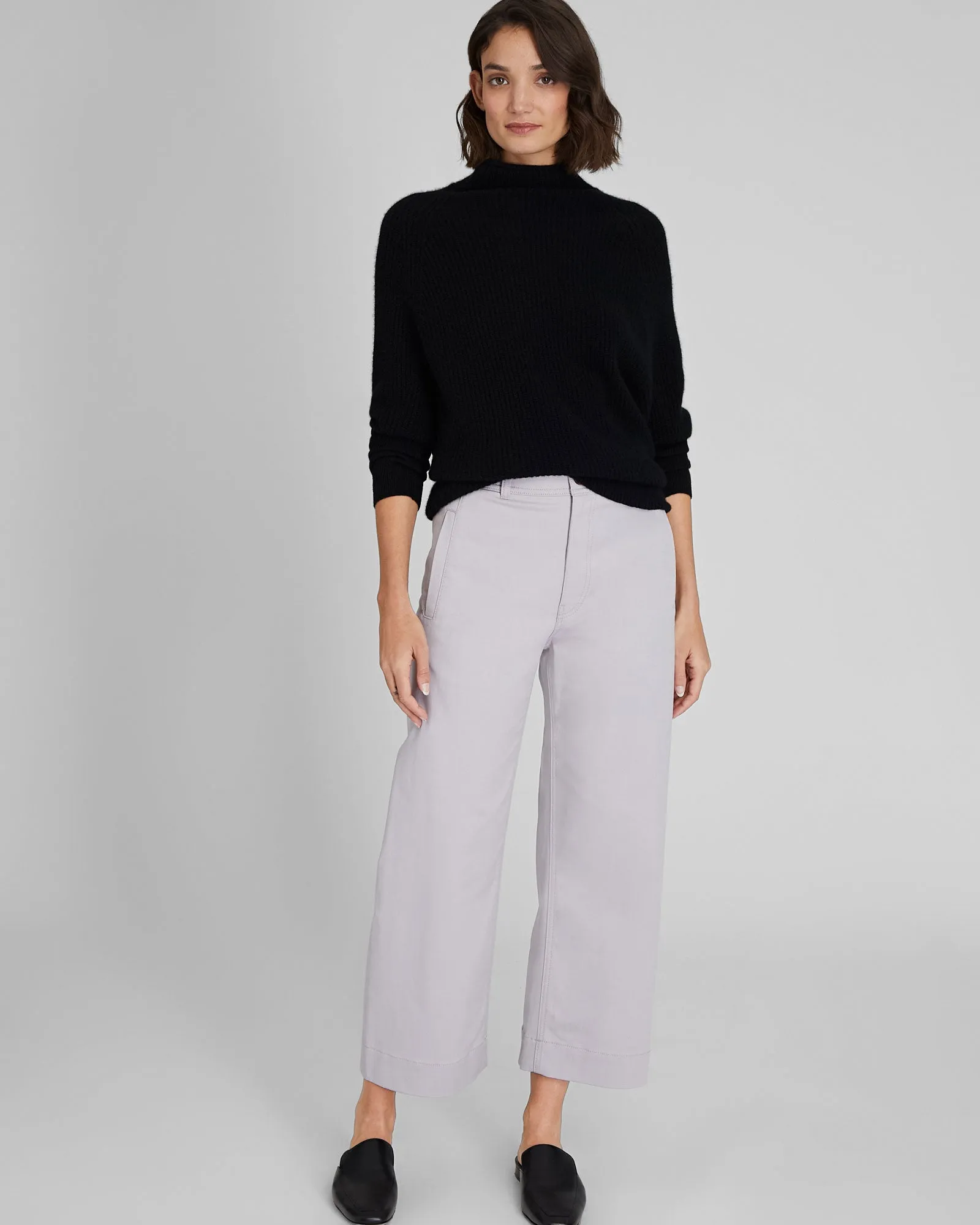 High Rise Cropped Twill Pant sold by Club Monaco