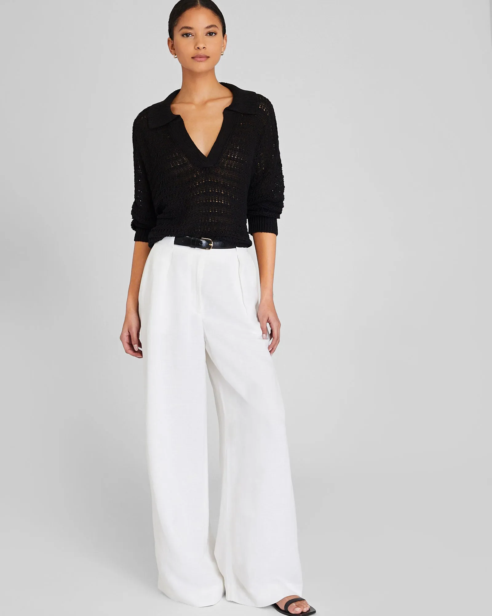 Mixed Stitch Oversized Johnny Collar Sweater sold by Club Monaco product image thumbnail 4