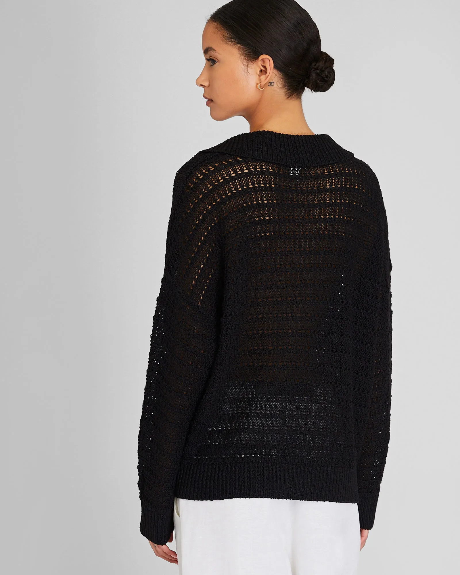 Mixed Stitch Oversized Johnny Collar Sweater sold by Club Monaco product image thumbnail 2
