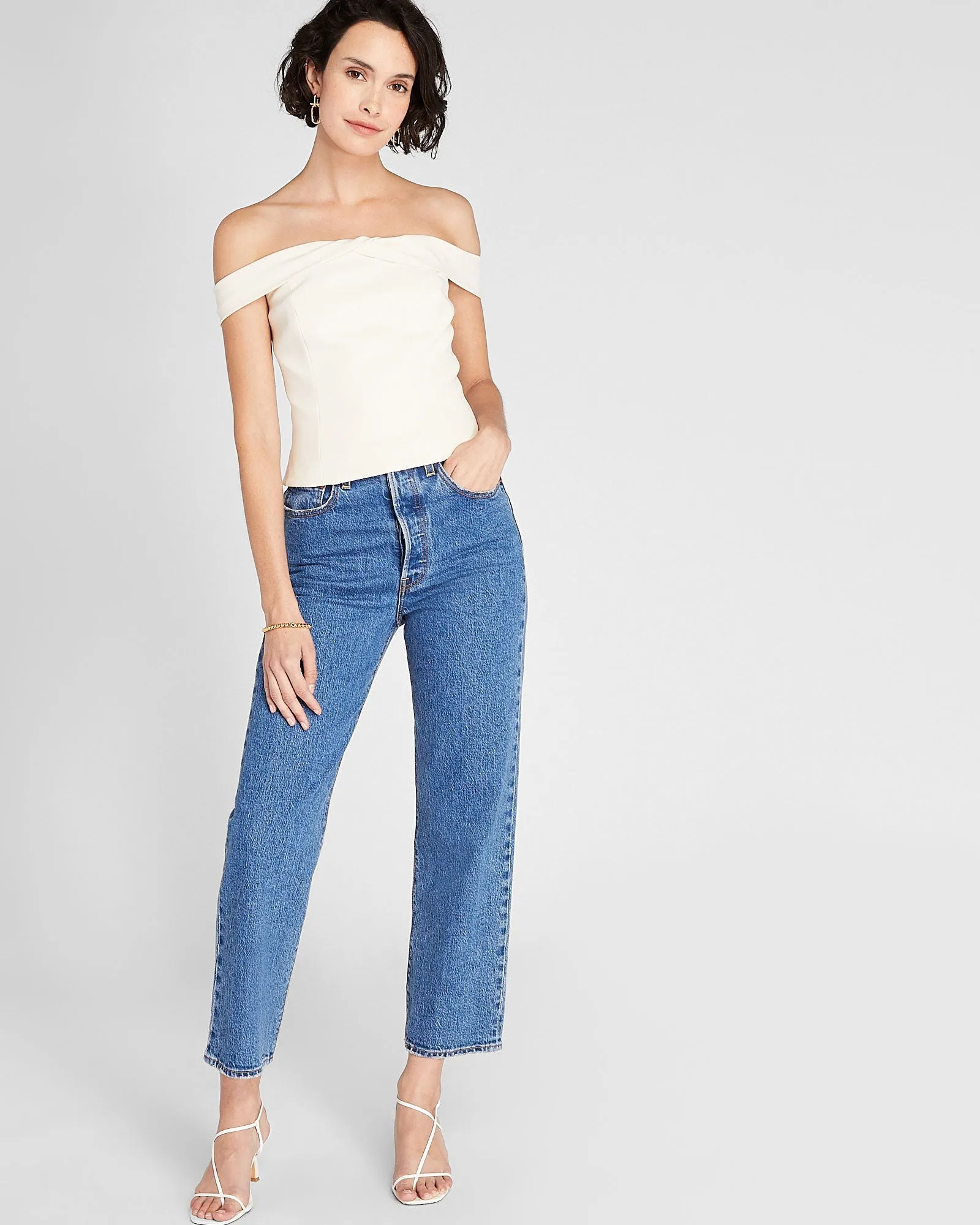 Off-The-Shoulder Draped Top sold by Club Monaco product image thumbnail 4