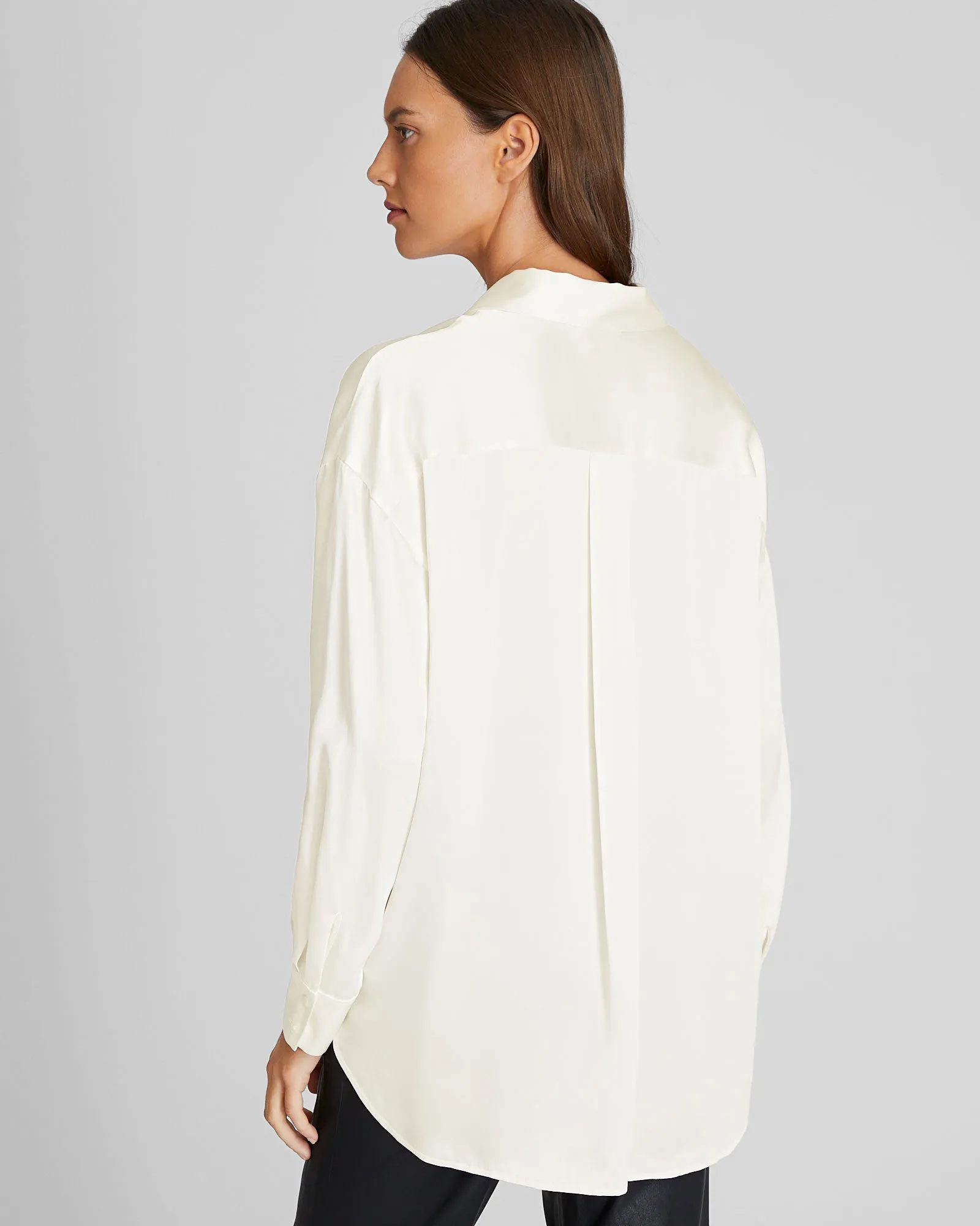 Silk Charmeuse Relaxed Button-Down Shirt sold by Club Monaco product image thumbnail 2