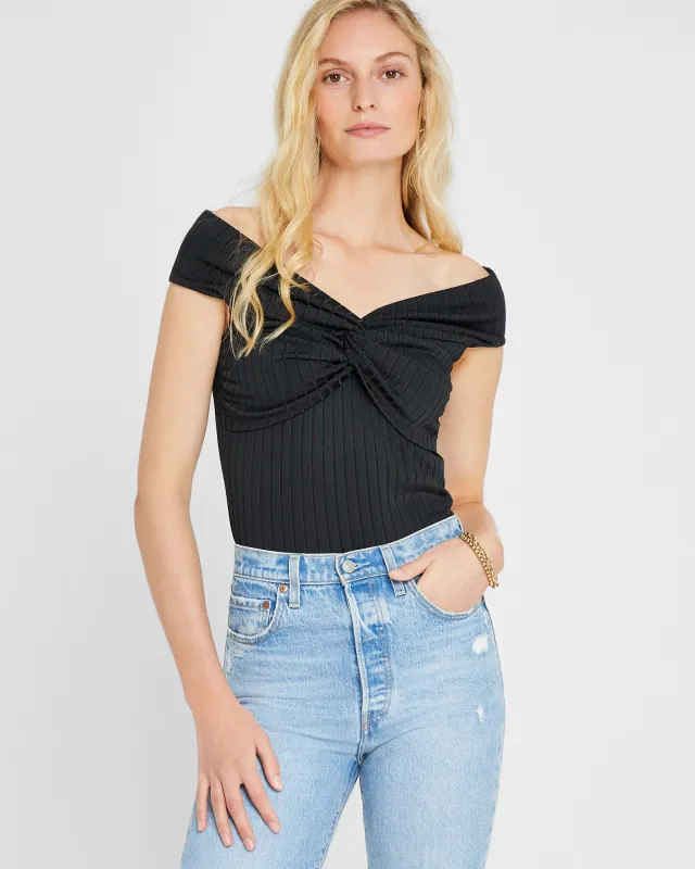 Open V-Neck Twist Top made by Club Monaco