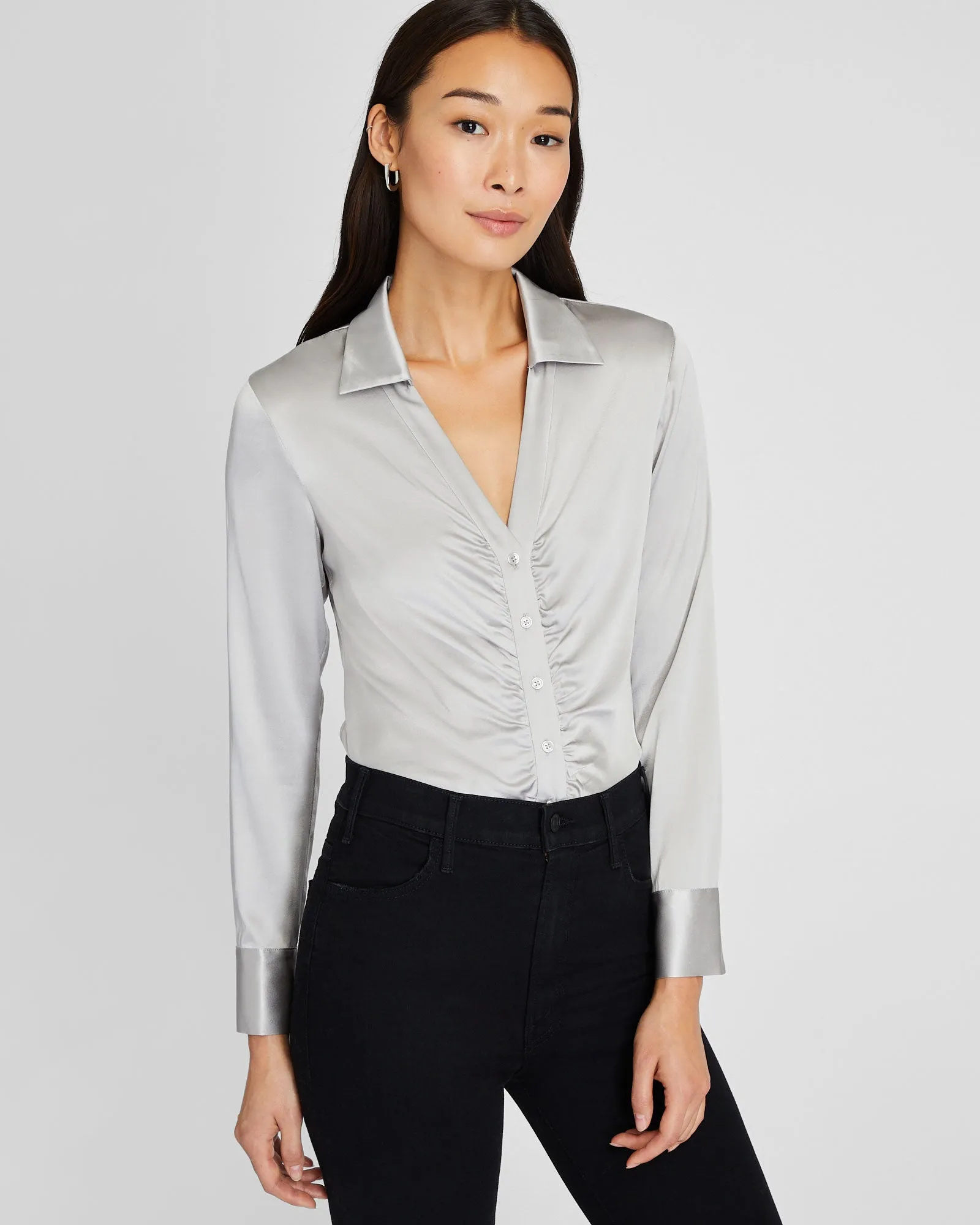 Stretch Silk Charmeuse Top sold by Club Monaco