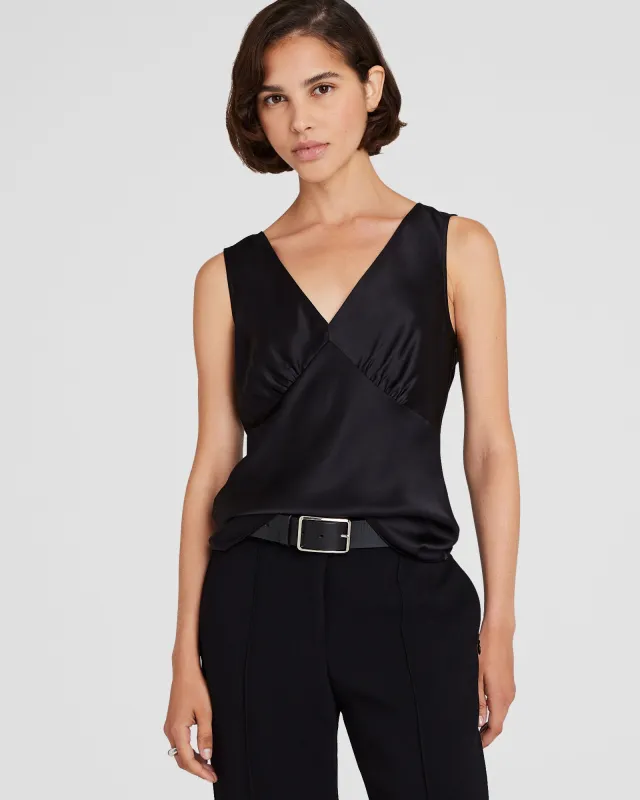 Silk Charmeuse V-Neck Sleeveless Top sold by Club Monaco