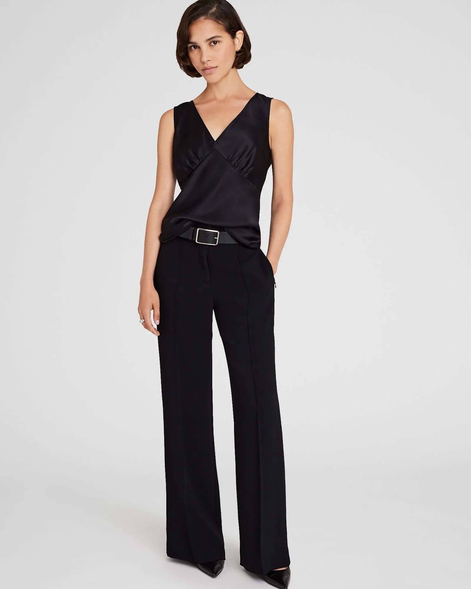 Silk Charmeuse V-Neck Sleeveless Top sold by Club Monaco product image thumbnail 2