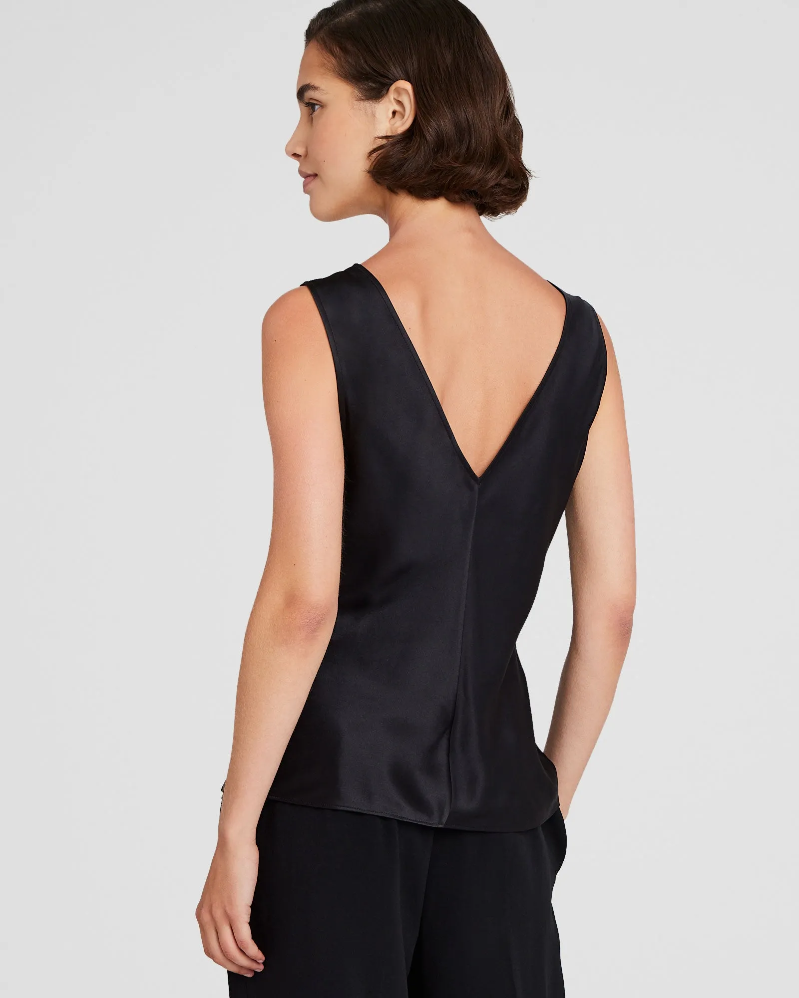 Silk Charmeuse V-Neck Sleeveless Top sold by Club Monaco product image thumbnail 3