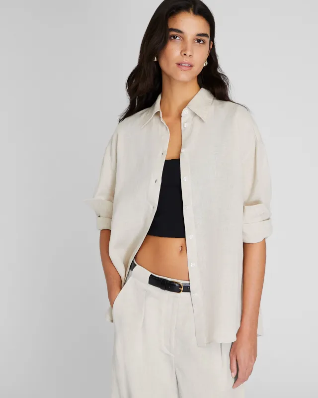 Linen Button Front Shirt sold by Club Monaco