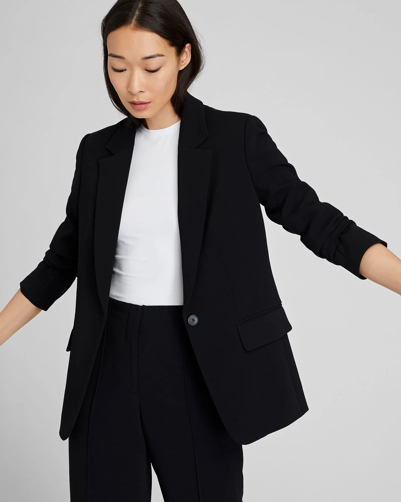 Relaxed Single Breasted Crepe Blazer sold by Club Monaco