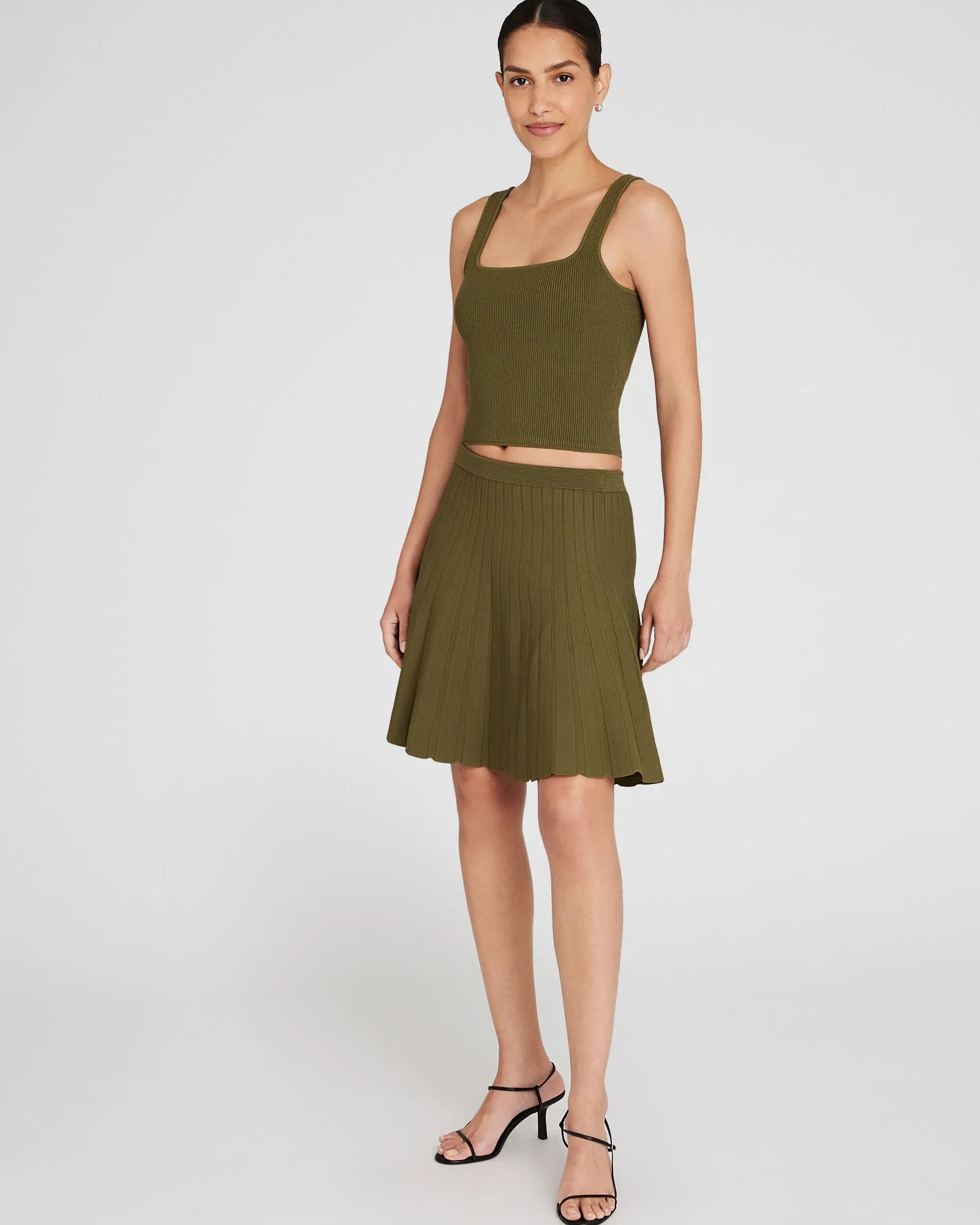 Pleated Mini Knit Skirt sold by Club Monaco