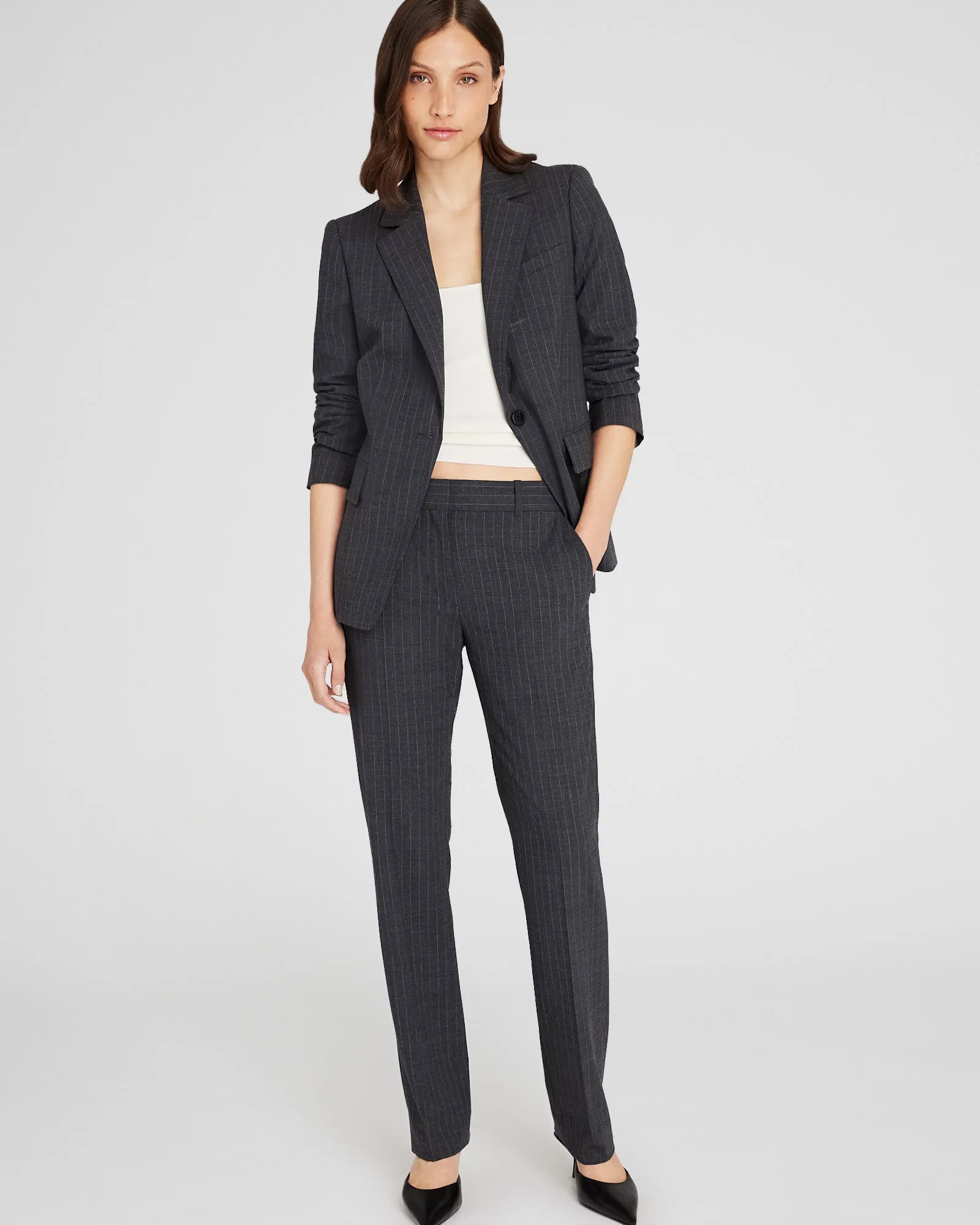 Cutaway Borrem Pinstripe Blazer sold by Club Monaco product image thumbnail 2