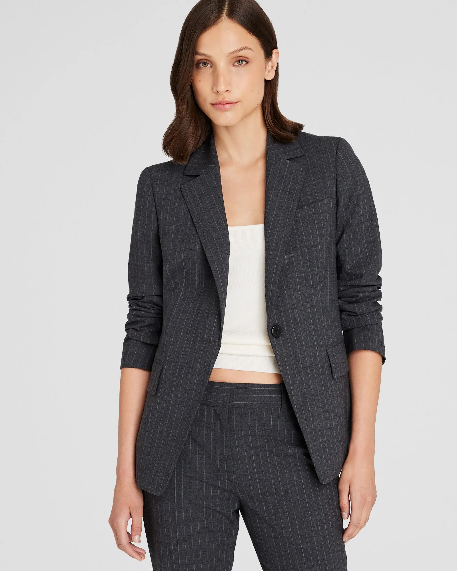 Cutaway Borrem Pinstripe Blazer sold by Club Monaco