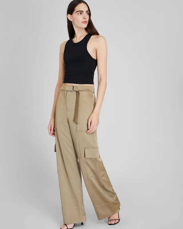 Satin Belted Cargo Pant sold by Club Monaco