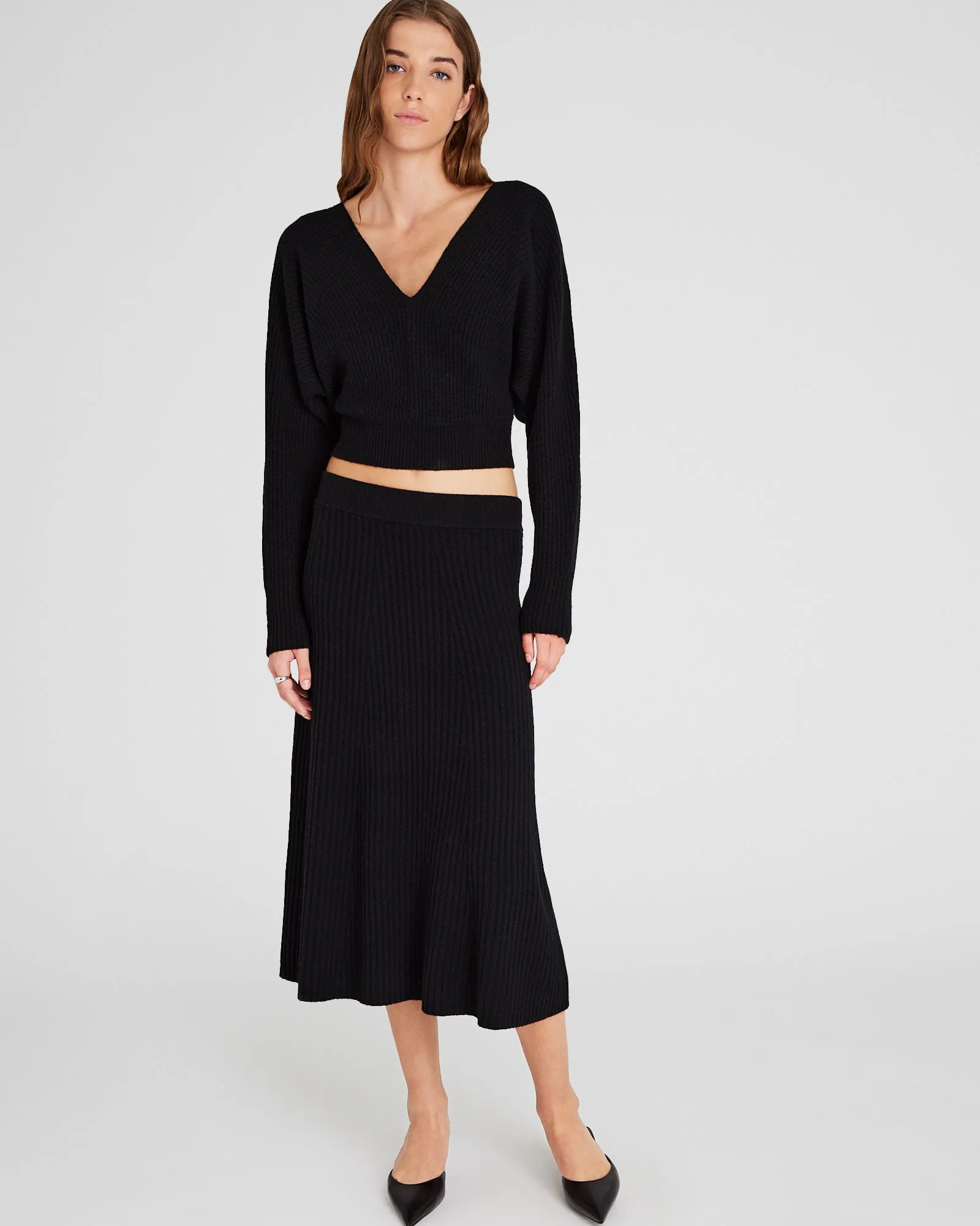 Rib Knit Flounce Skirt sold by Club Monaco product image thumbnail 4